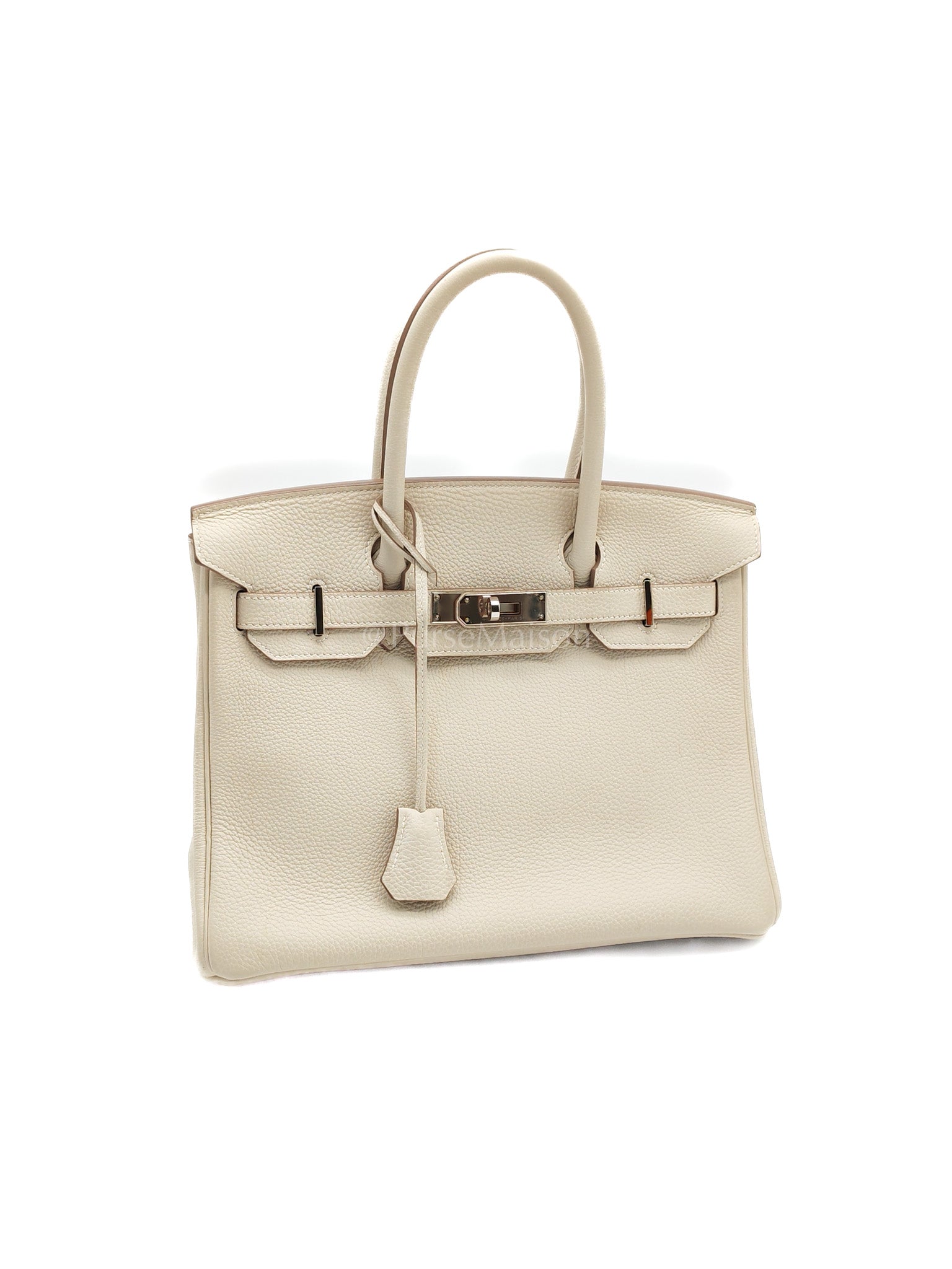 Birkin 30 in Craie Togo Leather Palladium Hardware Stamp C(2018) w/ Free Twilly | Purse Maison Luxury Bags Shop