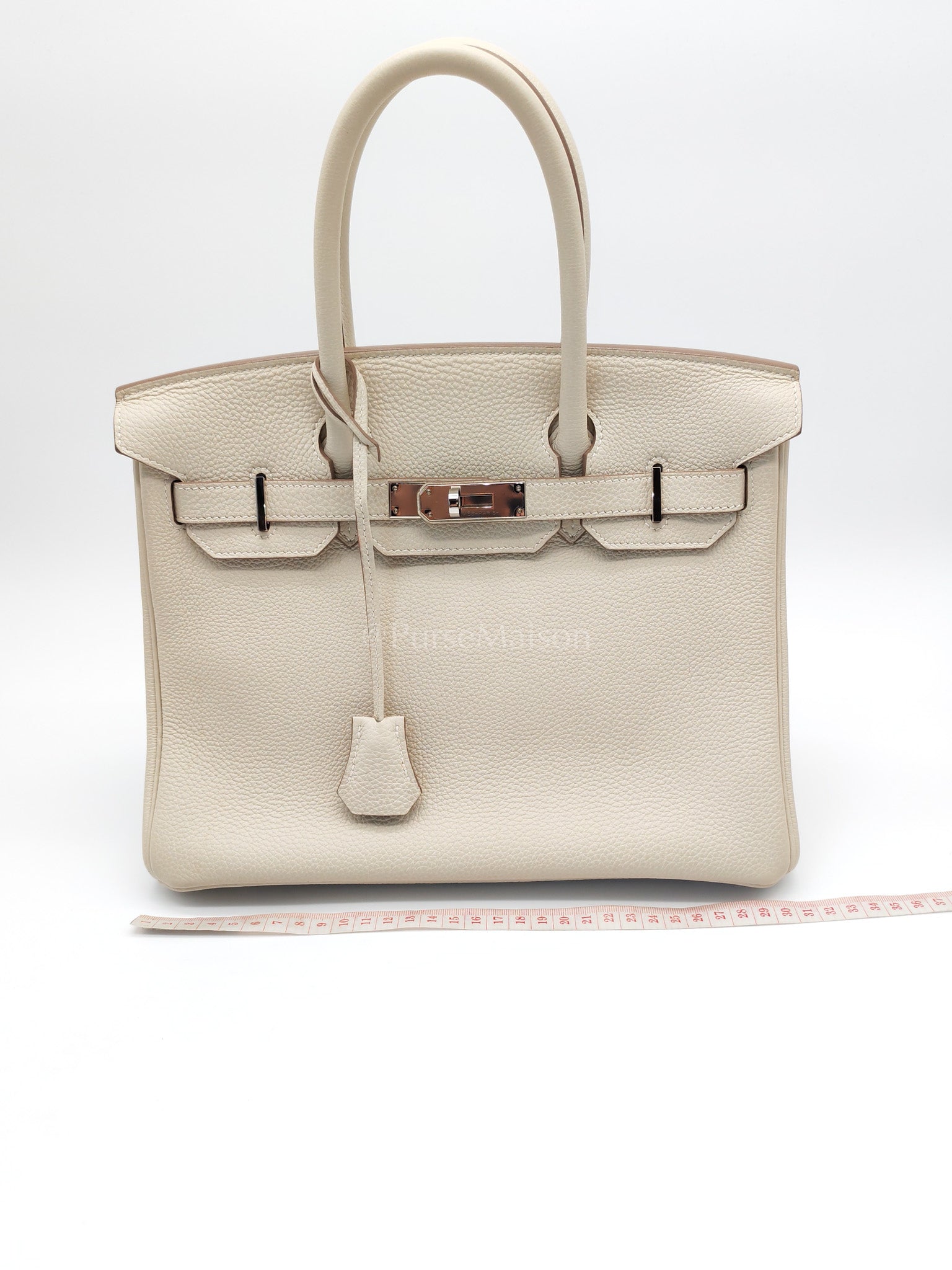 Birkin 30 in Craie Togo Leather Palladium Hardware Stamp C(2018) w/ Free Twilly | Purse Maison Luxury Bags Shop