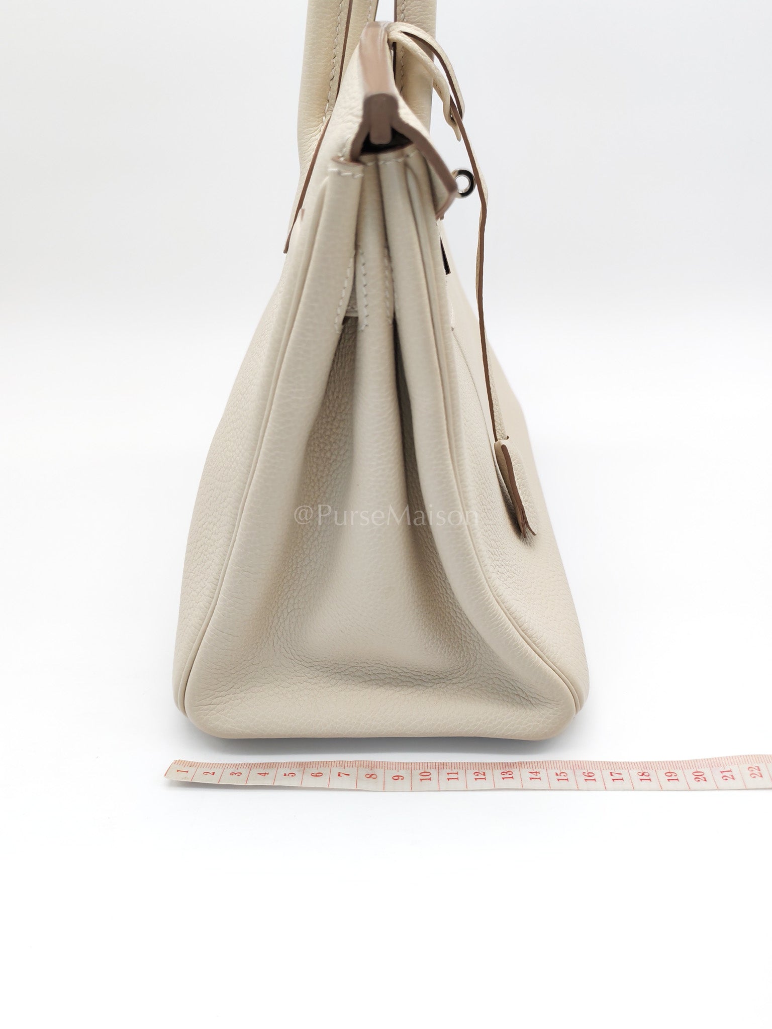 Birkin 30 in Craie Togo Leather Palladium Hardware Stamp C(2018) w/ Free Twilly | Purse Maison Luxury Bags Shop