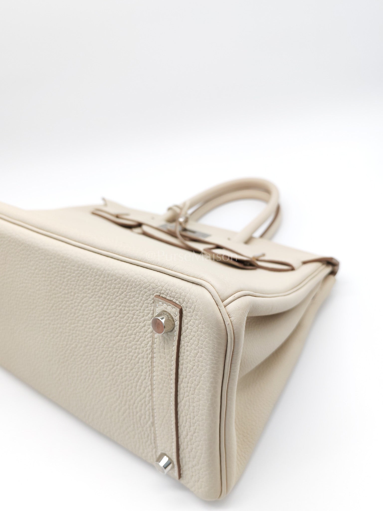 Birkin 30 in Craie Togo Leather Palladium Hardware Stamp C(2018) w/ Free Twilly | Purse Maison Luxury Bags Shop