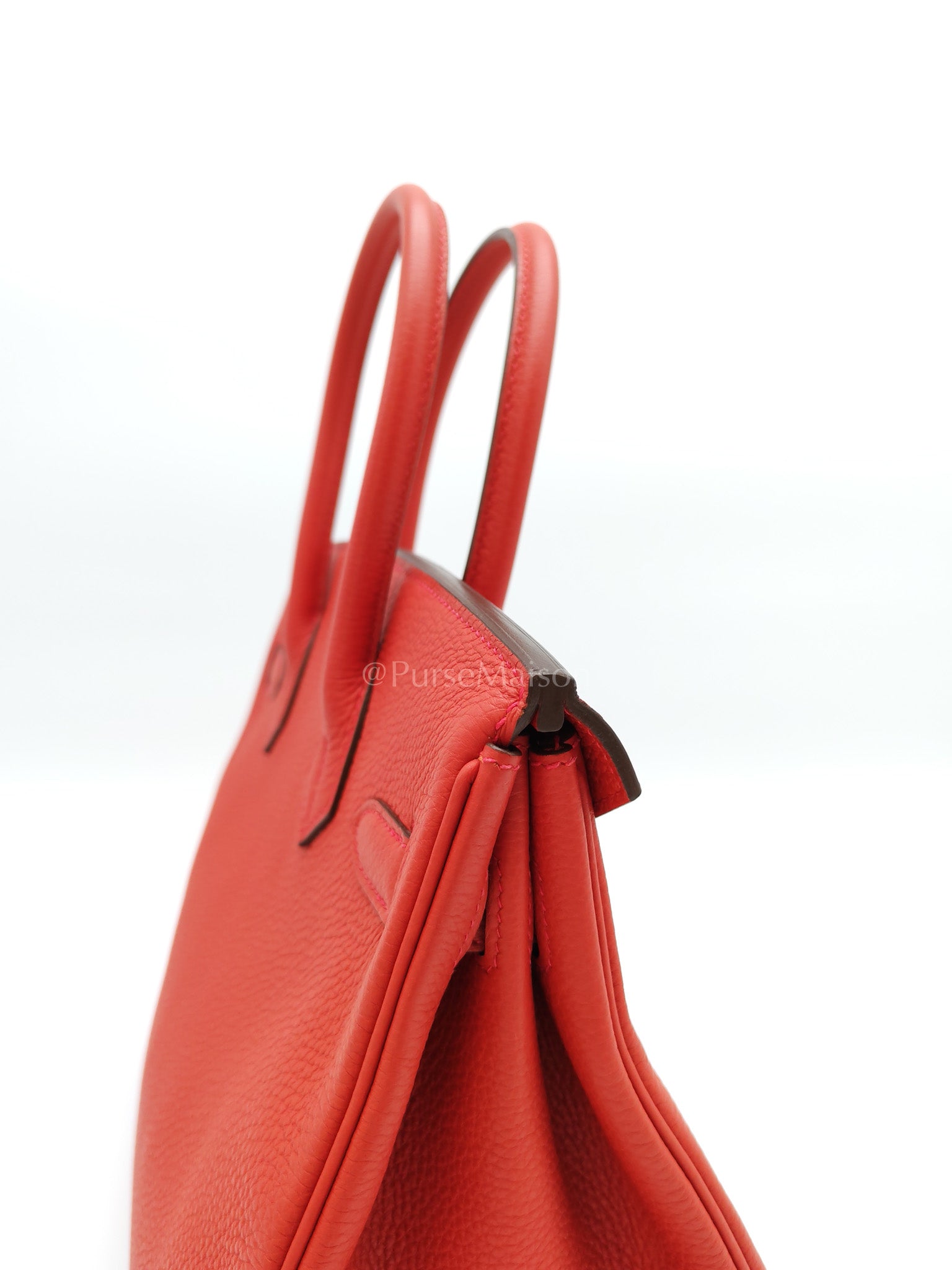 Birkin 30 in Rouge Pivoine Togo Leather Palladium Hardware Stamp A(2017) | Purse Maison Luxury Bags Shop