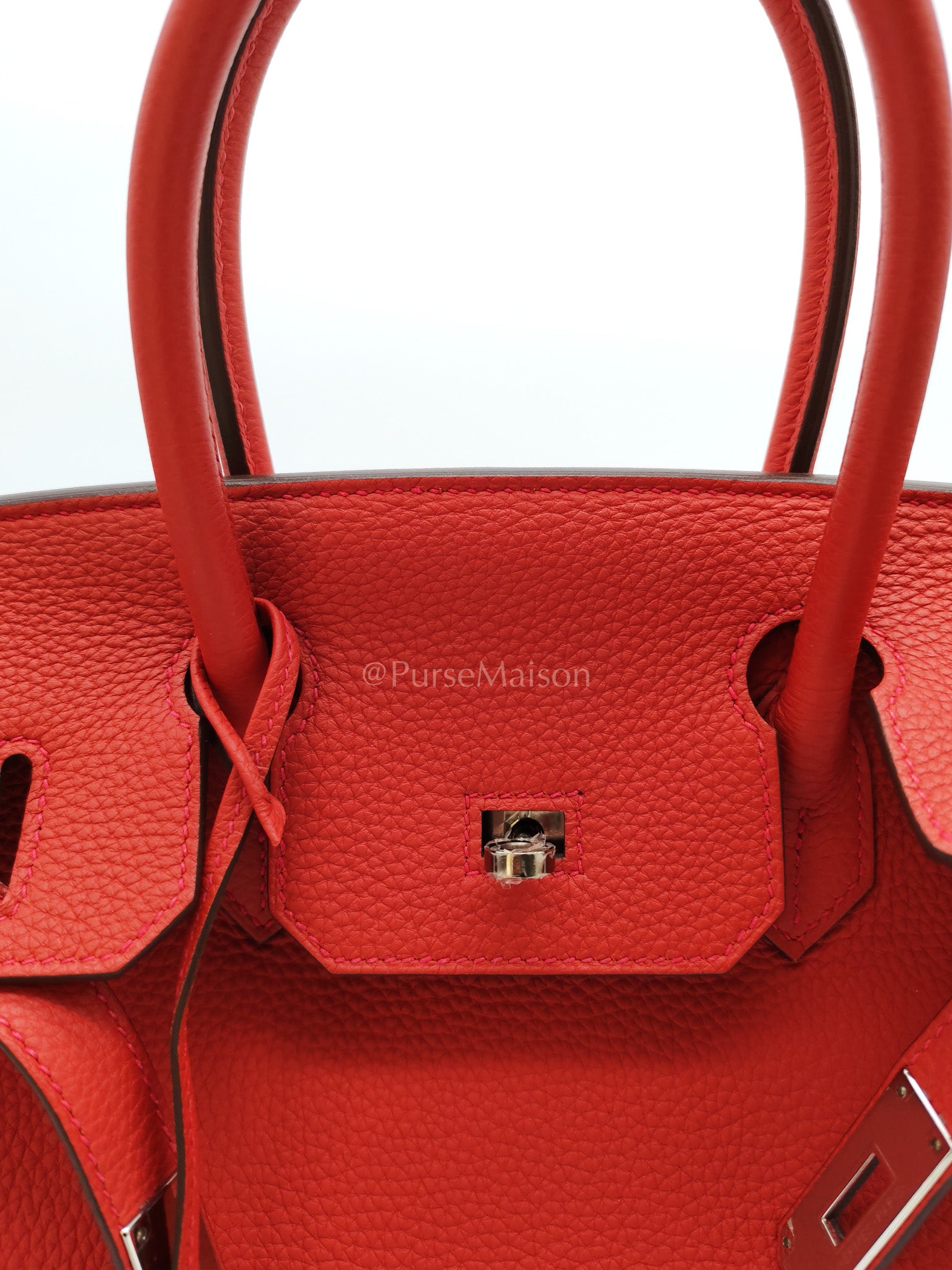 Birkin 30 in Rouge Pivoine Togo Leather Palladium Hardware Stamp A(2017) | Purse Maison Luxury Bags Shop