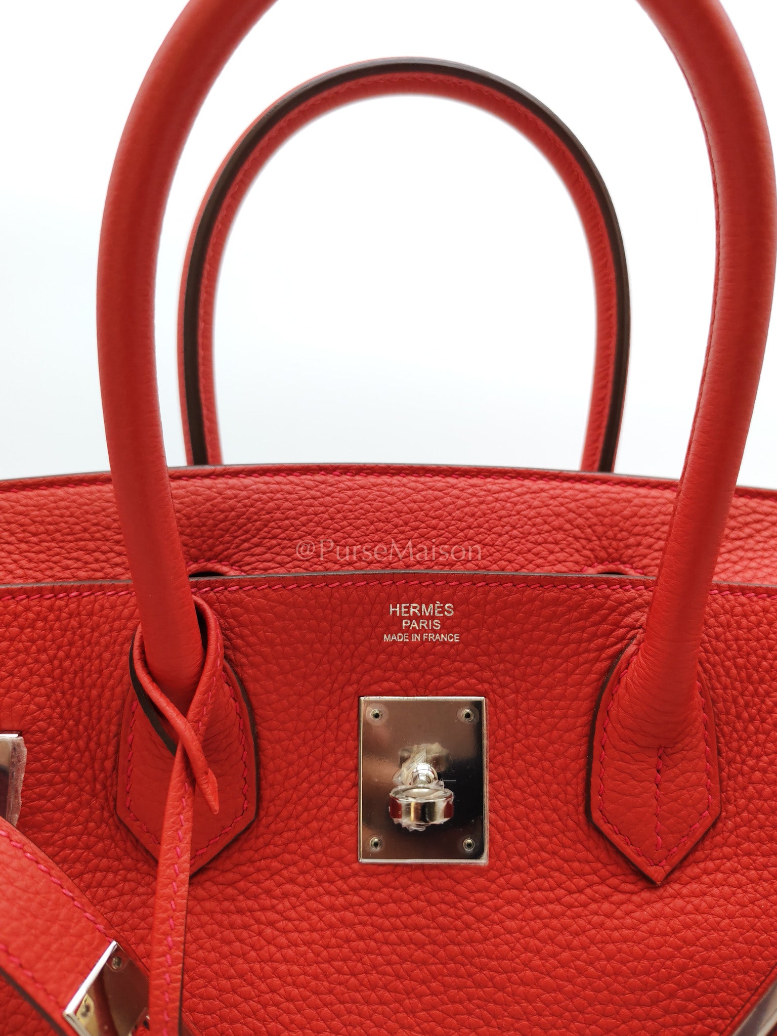 Birkin 30 in Rouge Pivoine Togo Leather Palladium Hardware Stamp A(2017) | Purse Maison Luxury Bags Shop