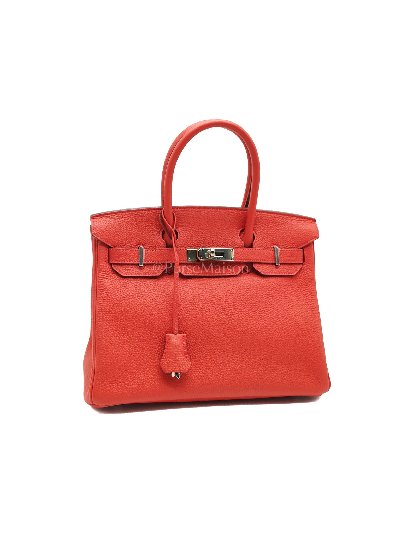 Birkin 30 in Rouge Pivoine Togo Leather Palladium Hardware Stamp A(2017) | Purse Maison Luxury Bags Shop