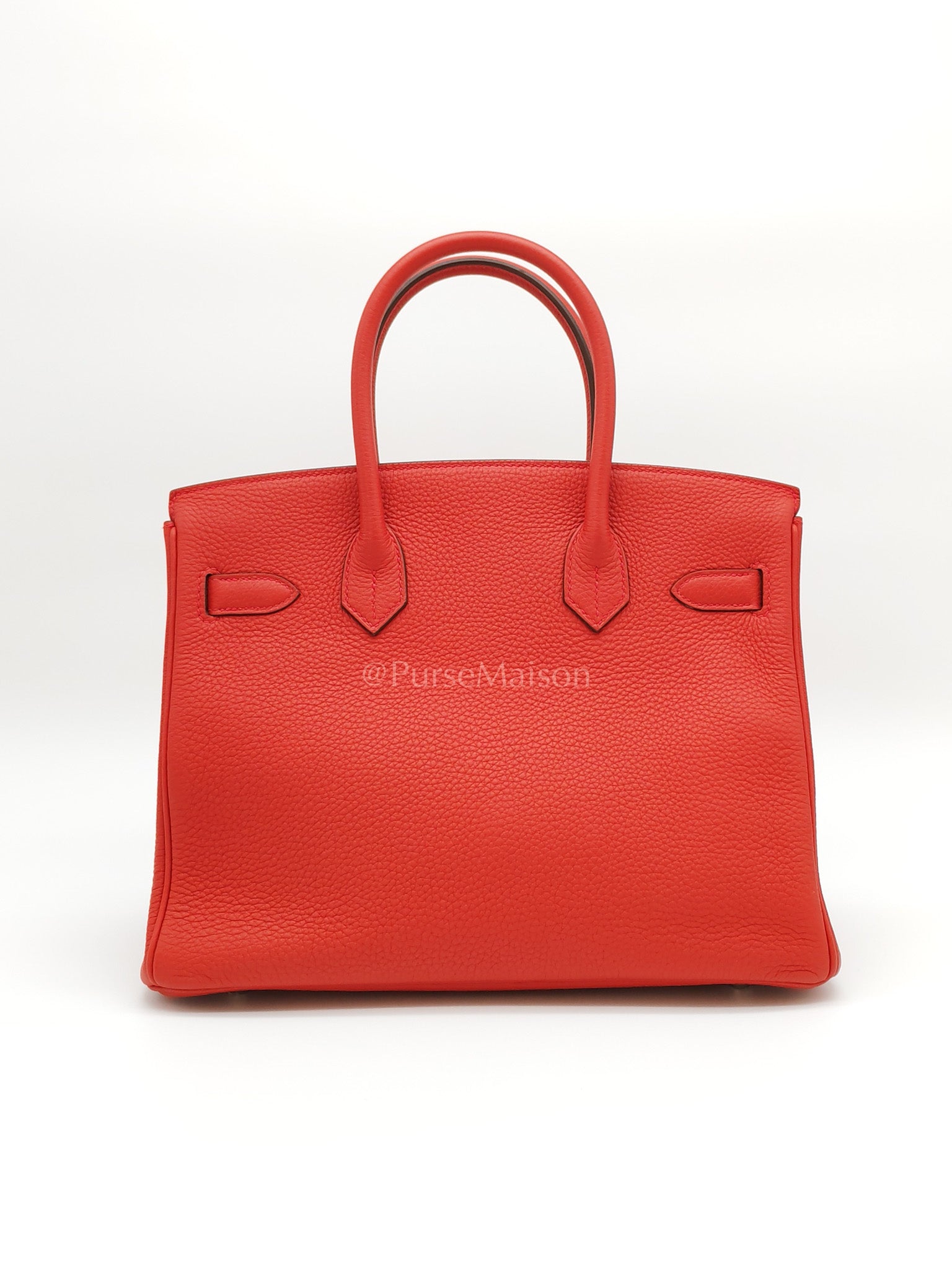 Birkin 30 in Rouge Pivoine Togo Leather Palladium Hardware Stamp A(2017) | Purse Maison Luxury Bags Shop