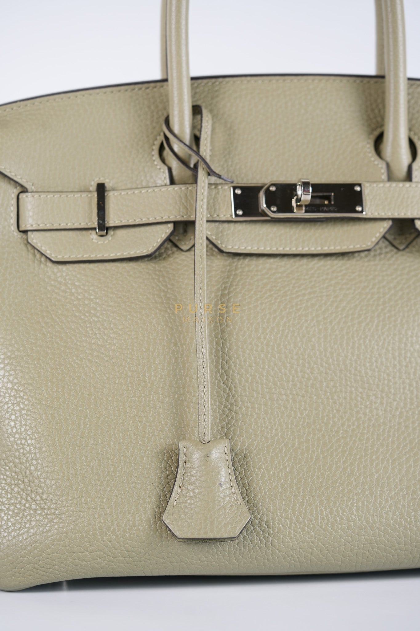 Birkin 30 in Sauge Togo Leather & Palladium Hardware Stamp A (2017) | Purse Maison Luxury Bags Shop