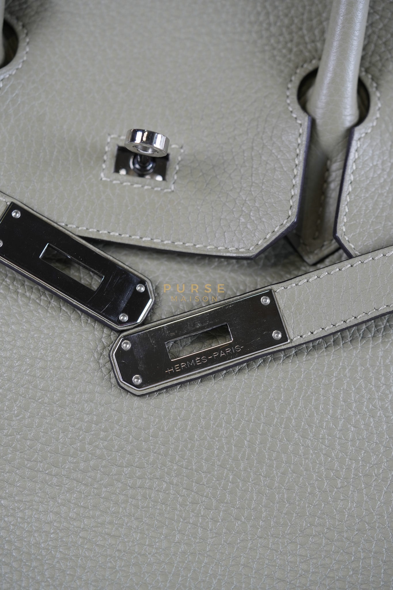 Birkin 30 in Sauge Togo Leather & Palladium Hardware Stamp A (2017) | Purse Maison Luxury Bags Shop