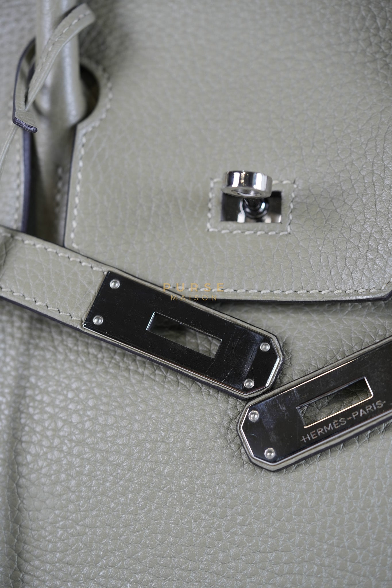 Birkin 30 in Sauge Togo Leather & Palladium Hardware Stamp A (2017) | Purse Maison Luxury Bags Shop