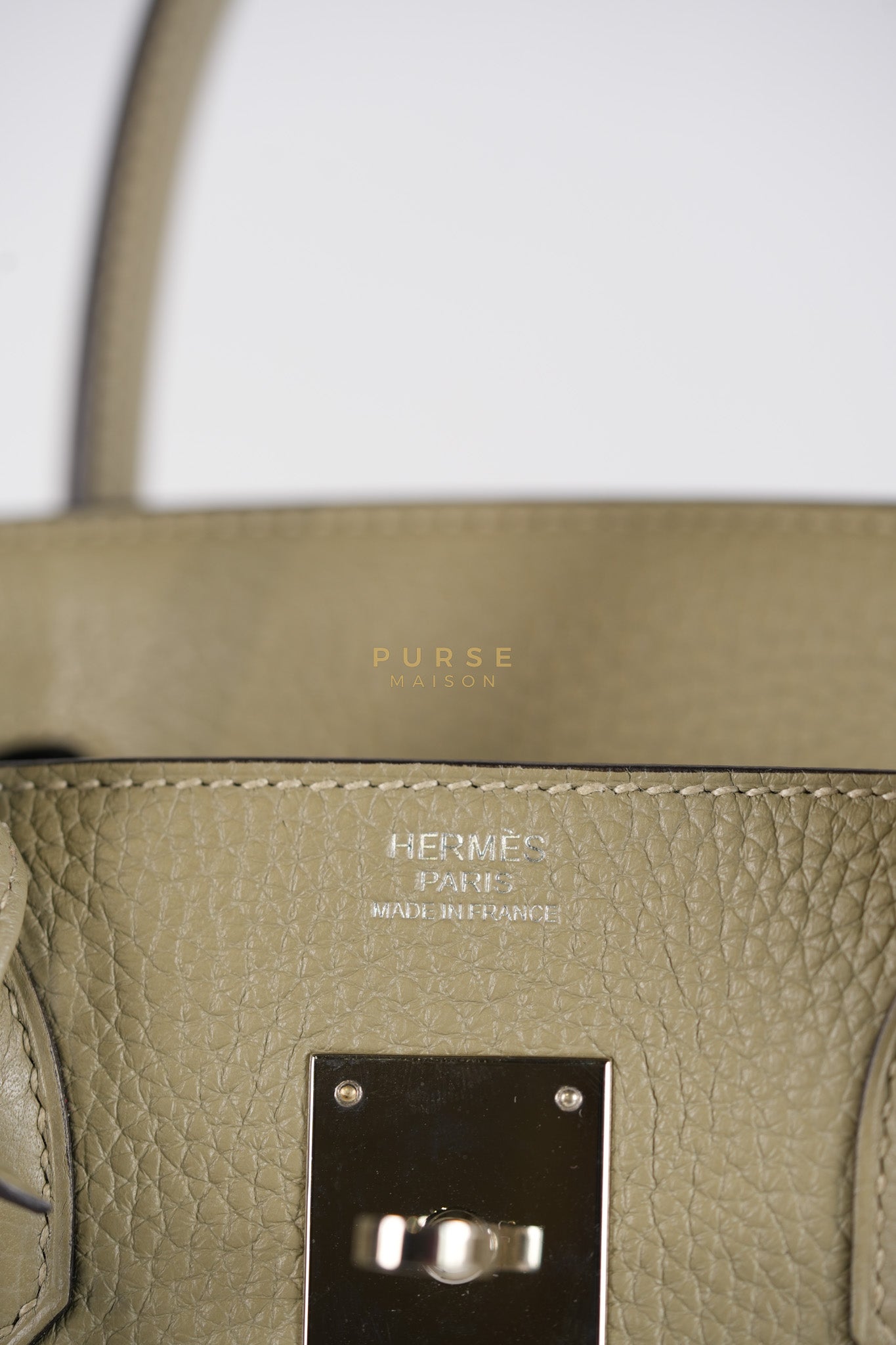 Birkin 30 in Sauge Togo Leather & Palladium Hardware Stamp A (2017) | Purse Maison Luxury Bags Shop