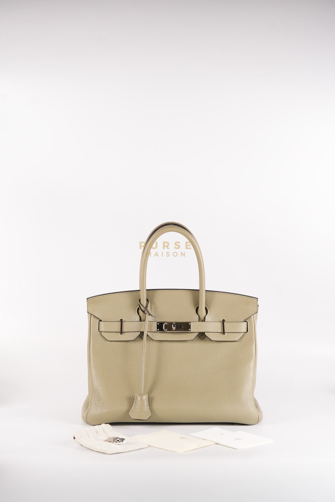 Birkin 30 in Sauge Togo Leather & Palladium Hardware Stamp A (2017) | Purse Maison Luxury Bags Shop