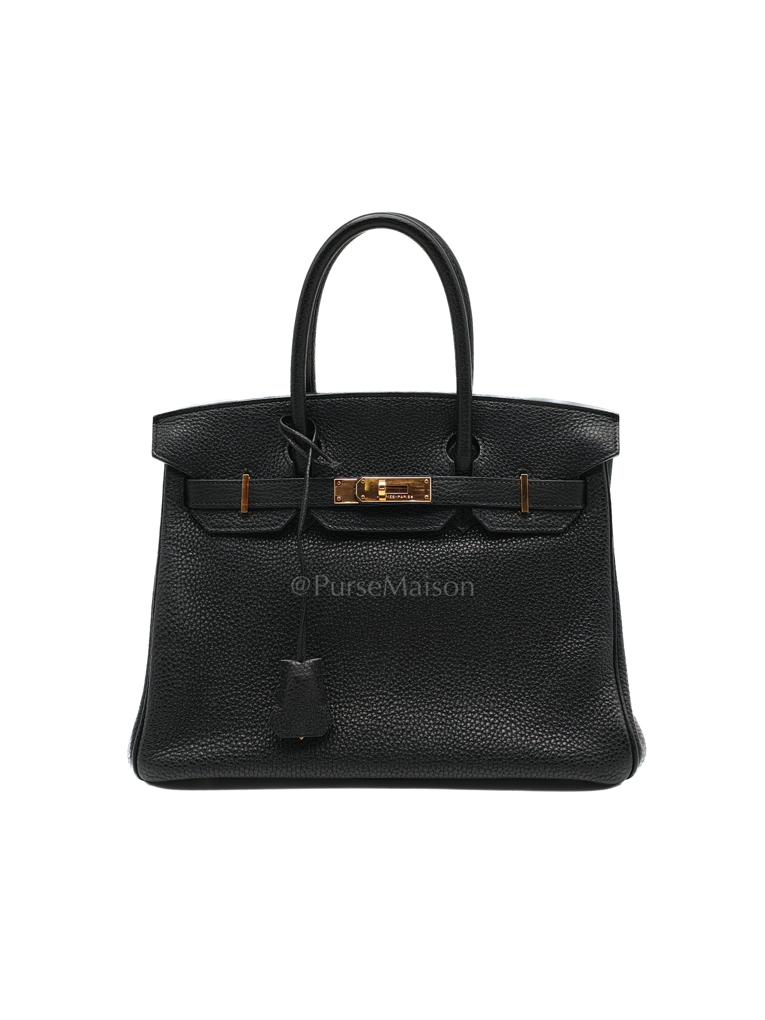 Birkin 30 Noir/Black Togo Leather in Gold Hardware Stamp N Square(2010) | Purse Maison Luxury Bags Shop