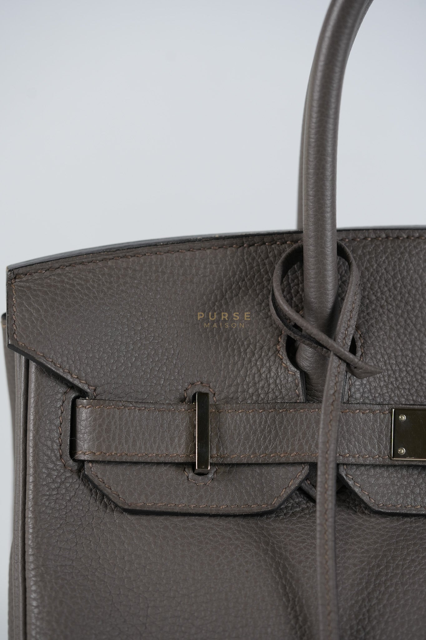 Birkin 30 Retourne Etain Togo Leather and Palladium Hardware Stamp X (2016) | Purse Maison Luxury Bags Shop