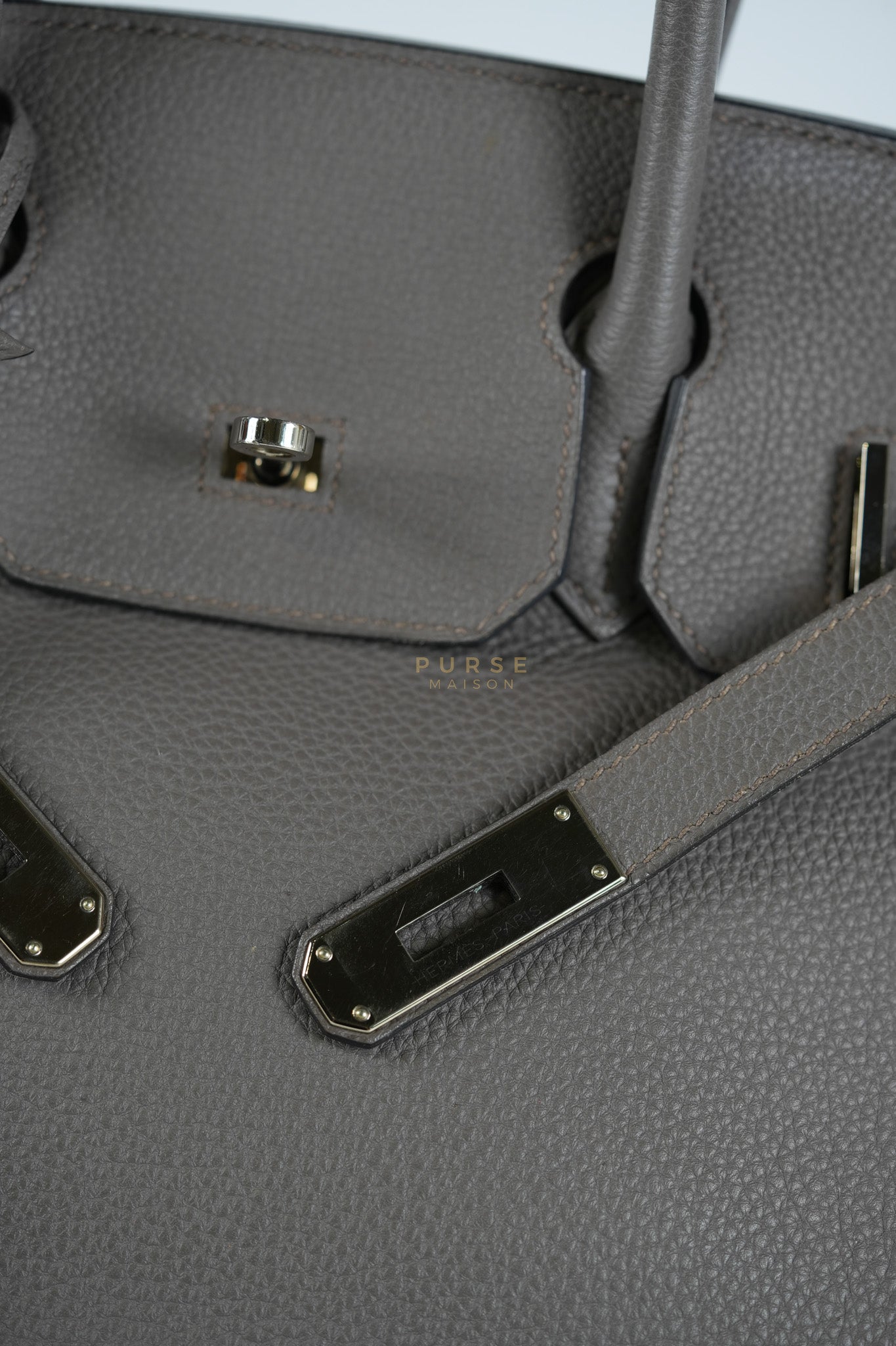 Birkin 30 Retourne Etain Togo Leather and Palladium Hardware Stamp X (2016) | Purse Maison Luxury Bags Shop