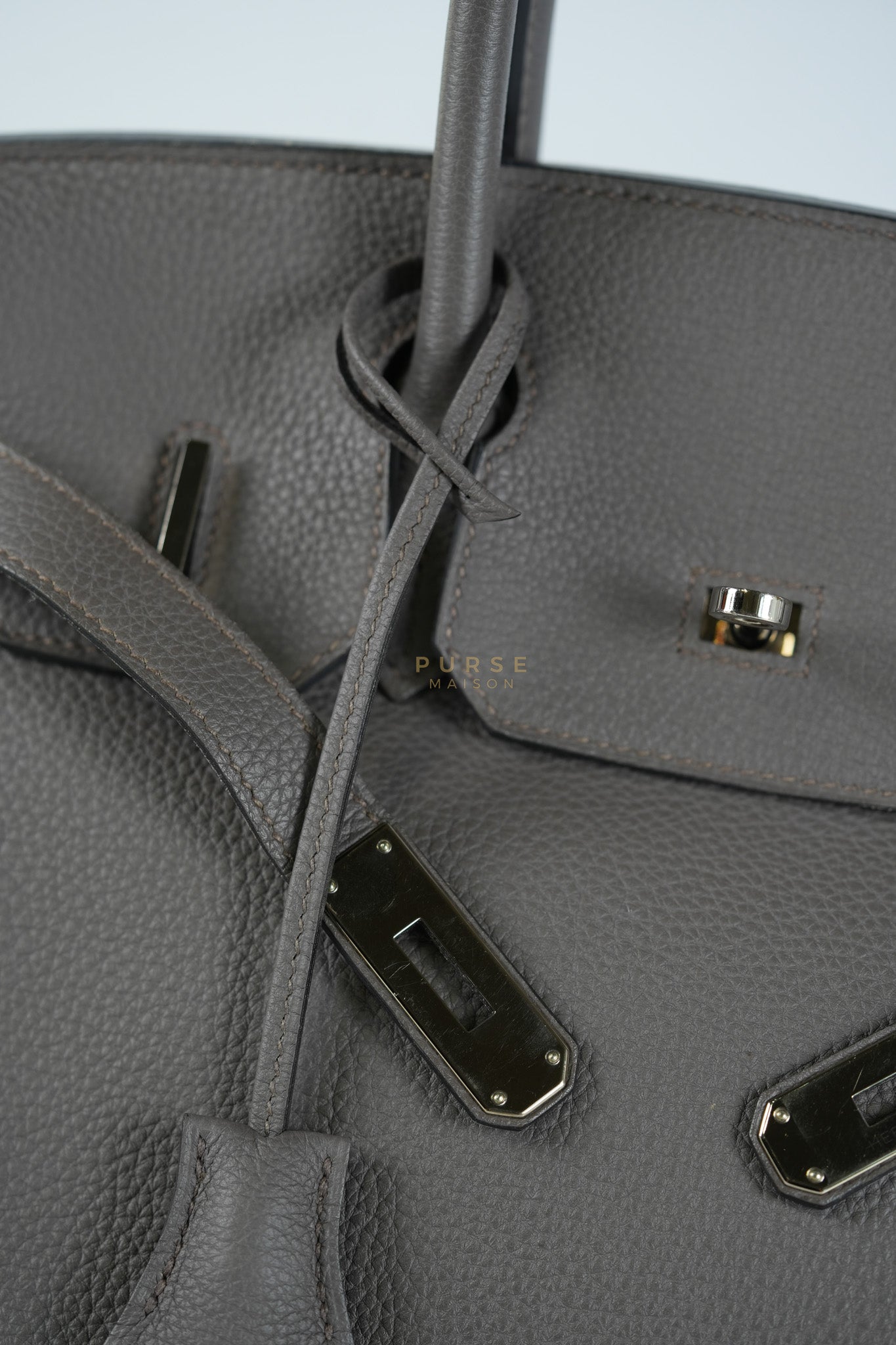 Birkin 30 Retourne Etain Togo Leather and Palladium Hardware Stamp X (2016) | Purse Maison Luxury Bags Shop