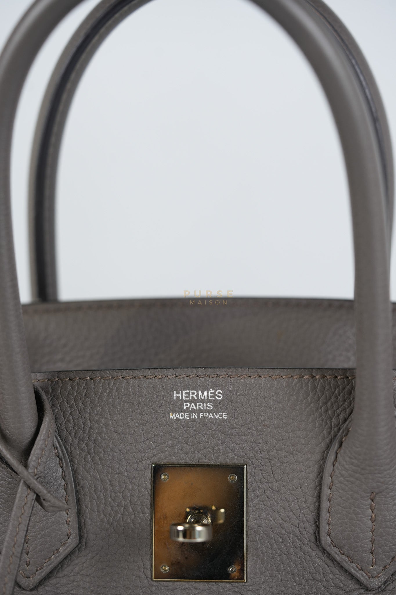 Birkin 30 Retourne Etain Togo Leather and Palladium Hardware Stamp X (2016) | Purse Maison Luxury Bags Shop