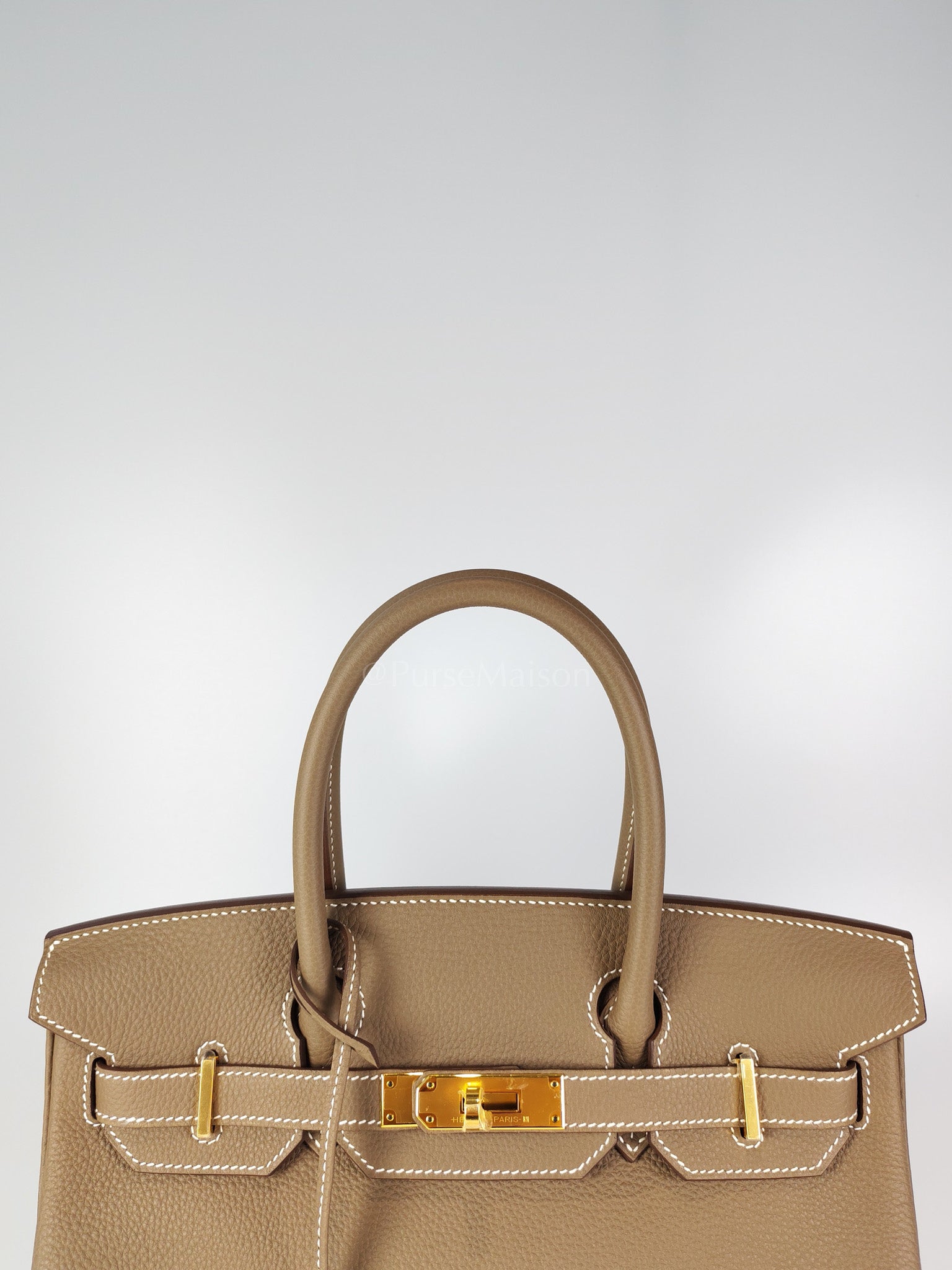 Birkin 30 Retourne Etoupe in Togo Leather and Gold Hardware Stamp W (2024) | Purse Maison Luxury Bags Shop