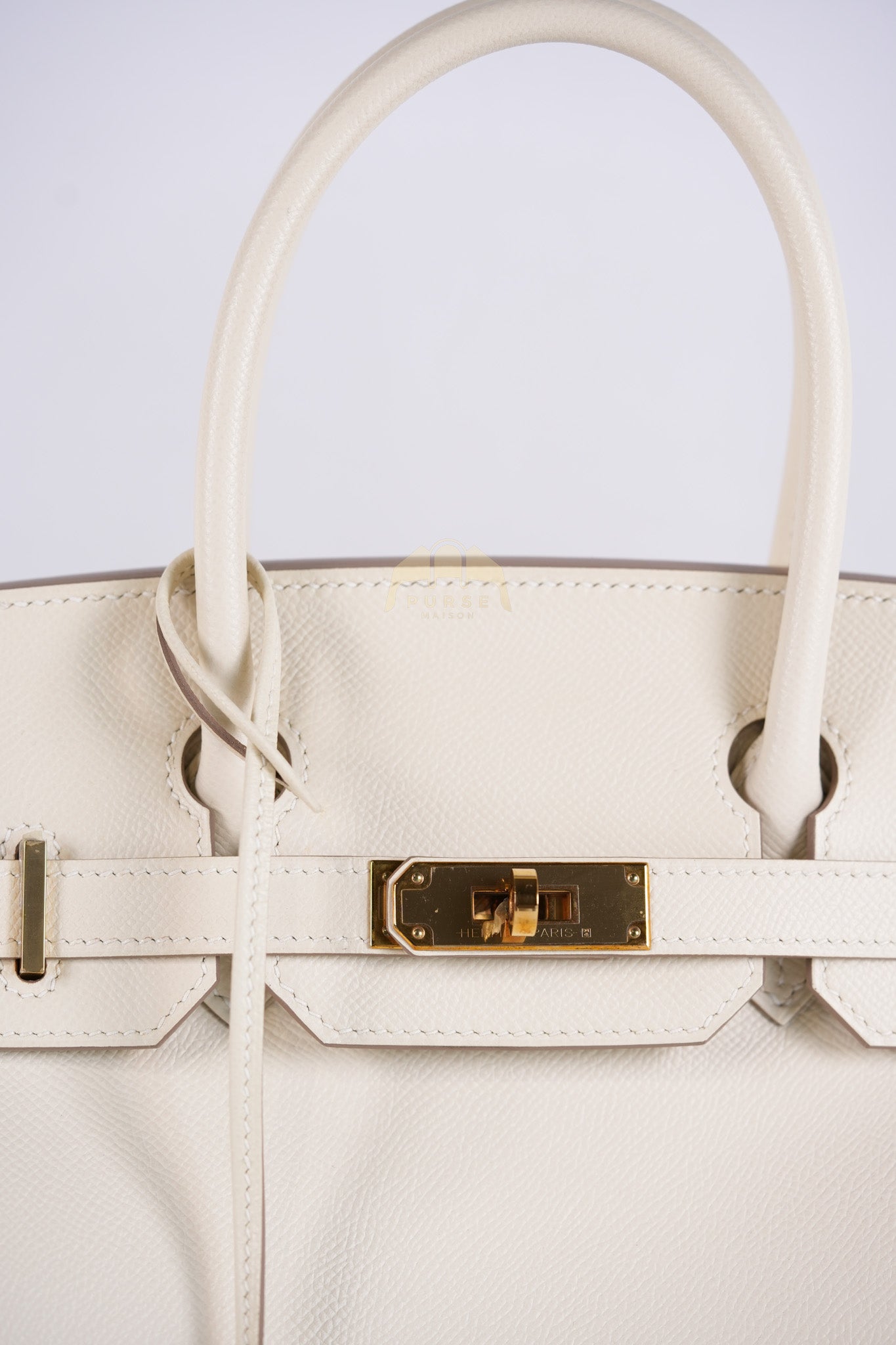 Birkin 30 Retourne in Craie Epsom Leather and Gold Hardware Stamp D (2019) | Purse Maison Luxury Bags Shop