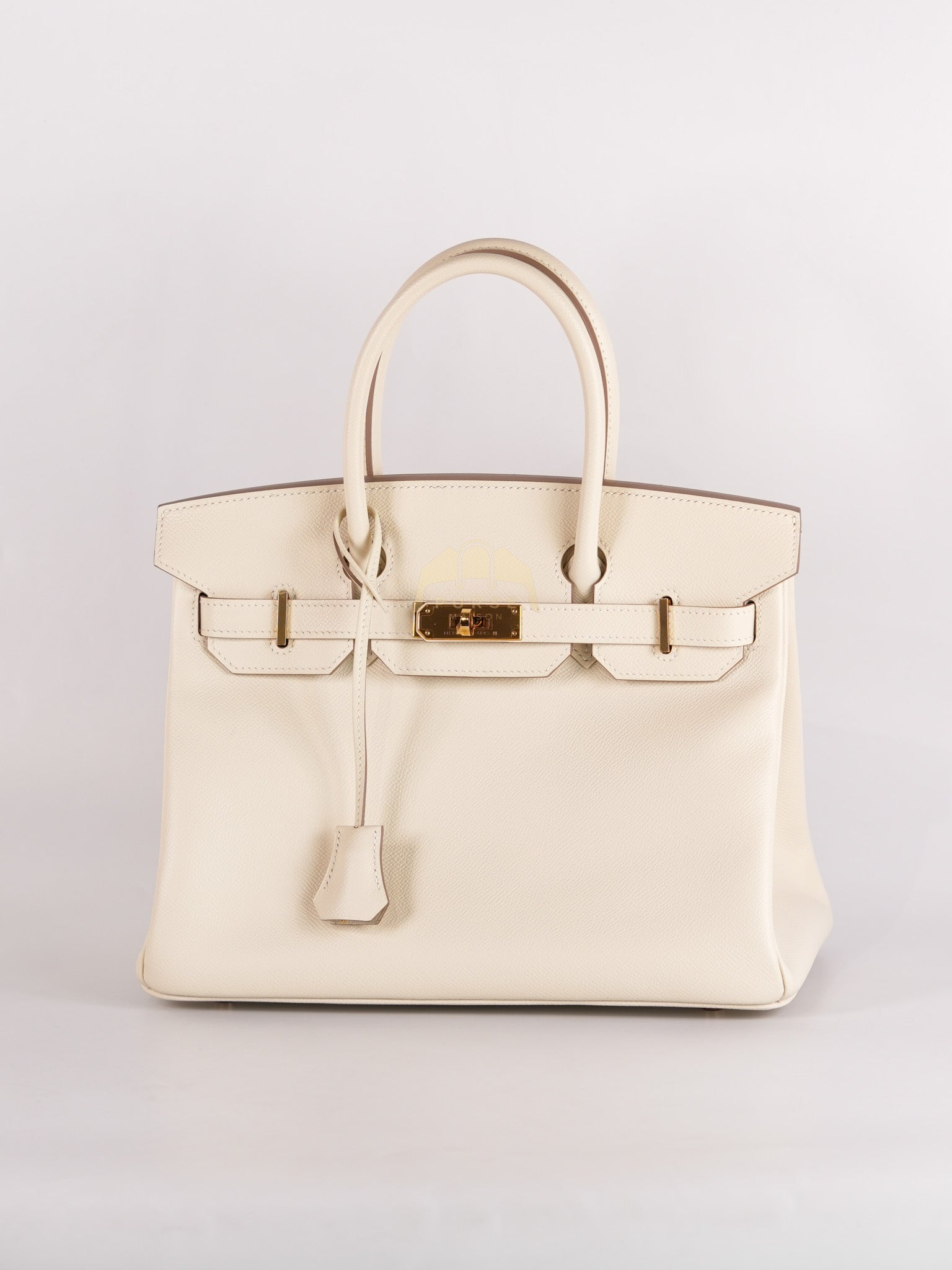 Birkin 30 Retourne in Craie Epsom Leather and Gold Hardware Stamp D (2019) | Purse Maison Luxury Bags Shop