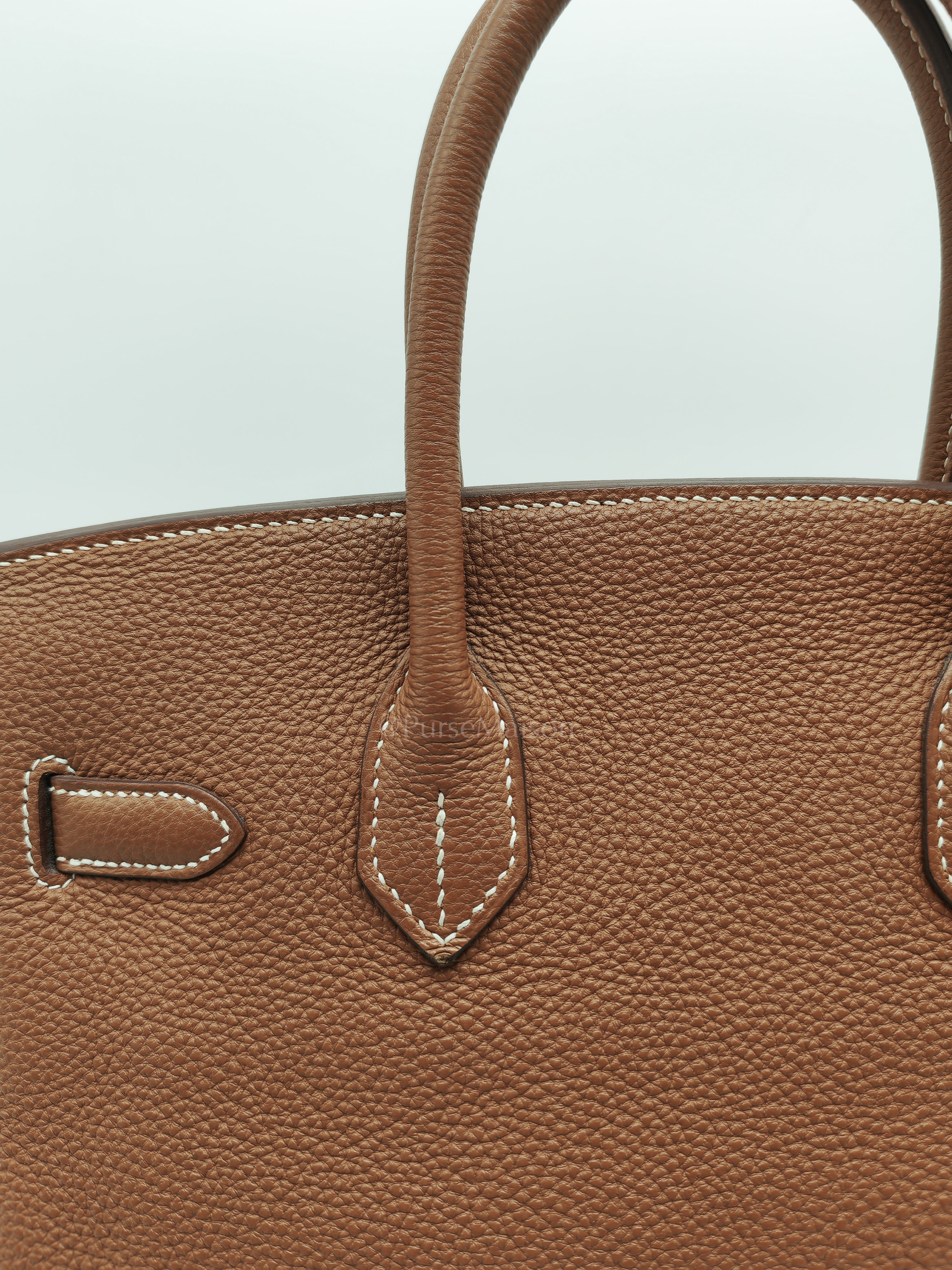 Birkin 30 Retourne in Gold Togo Leather and Palladium Hardware Stamp Square M (2009) | Purse Maison Luxury Bags Shop