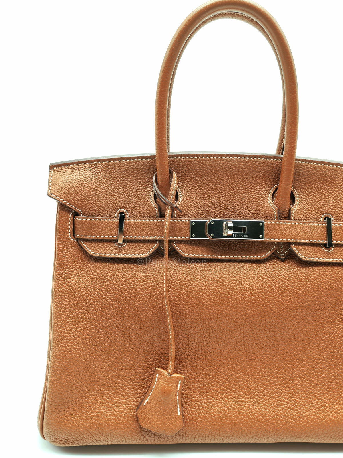 Birkin 30 Retourne in Gold Togo Leather and Palladium Hardware Stamp Square M (2009) | Purse Maison Luxury Bags Shop