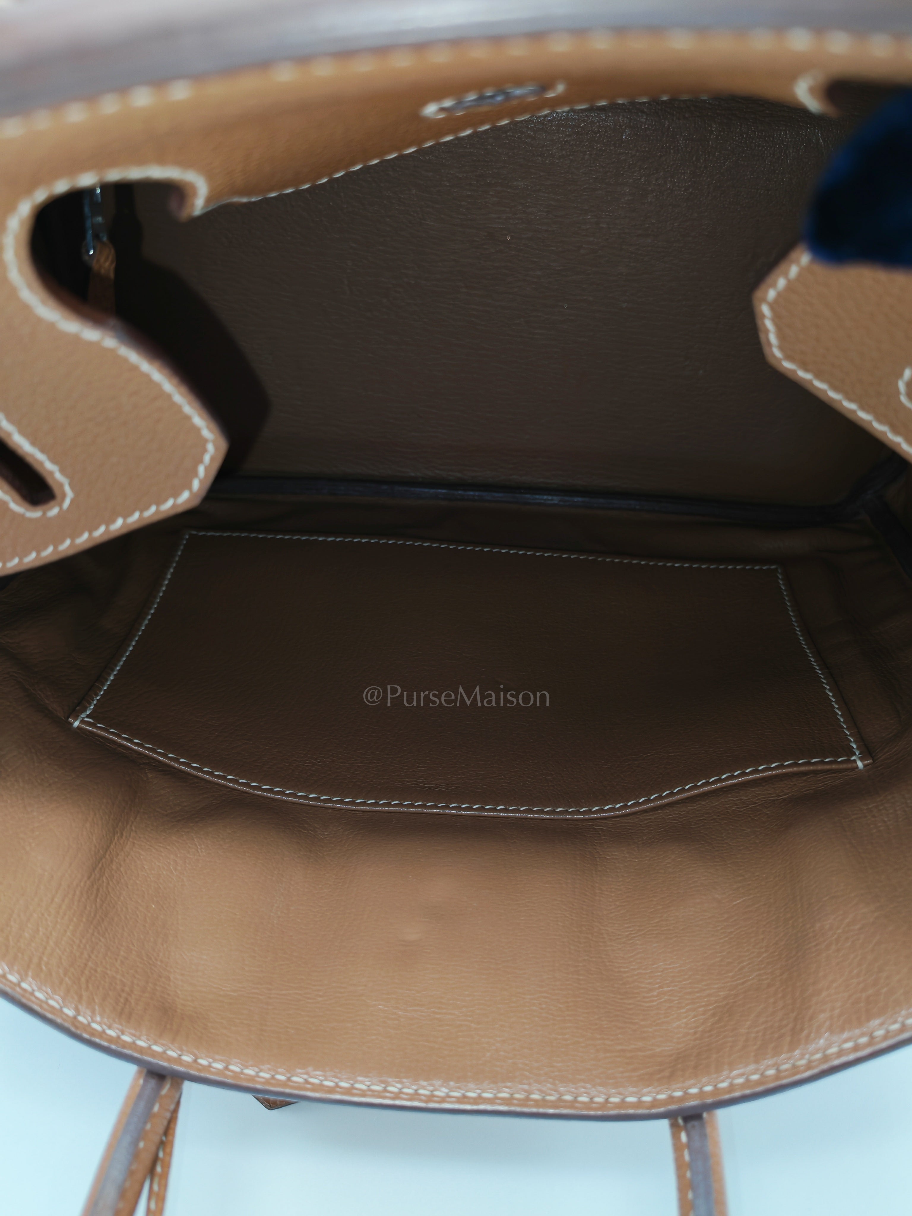 Birkin 30 Retourne in Gold Togo Leather and Palladium Hardware Stamp Square M (2009) | Purse Maison Luxury Bags Shop