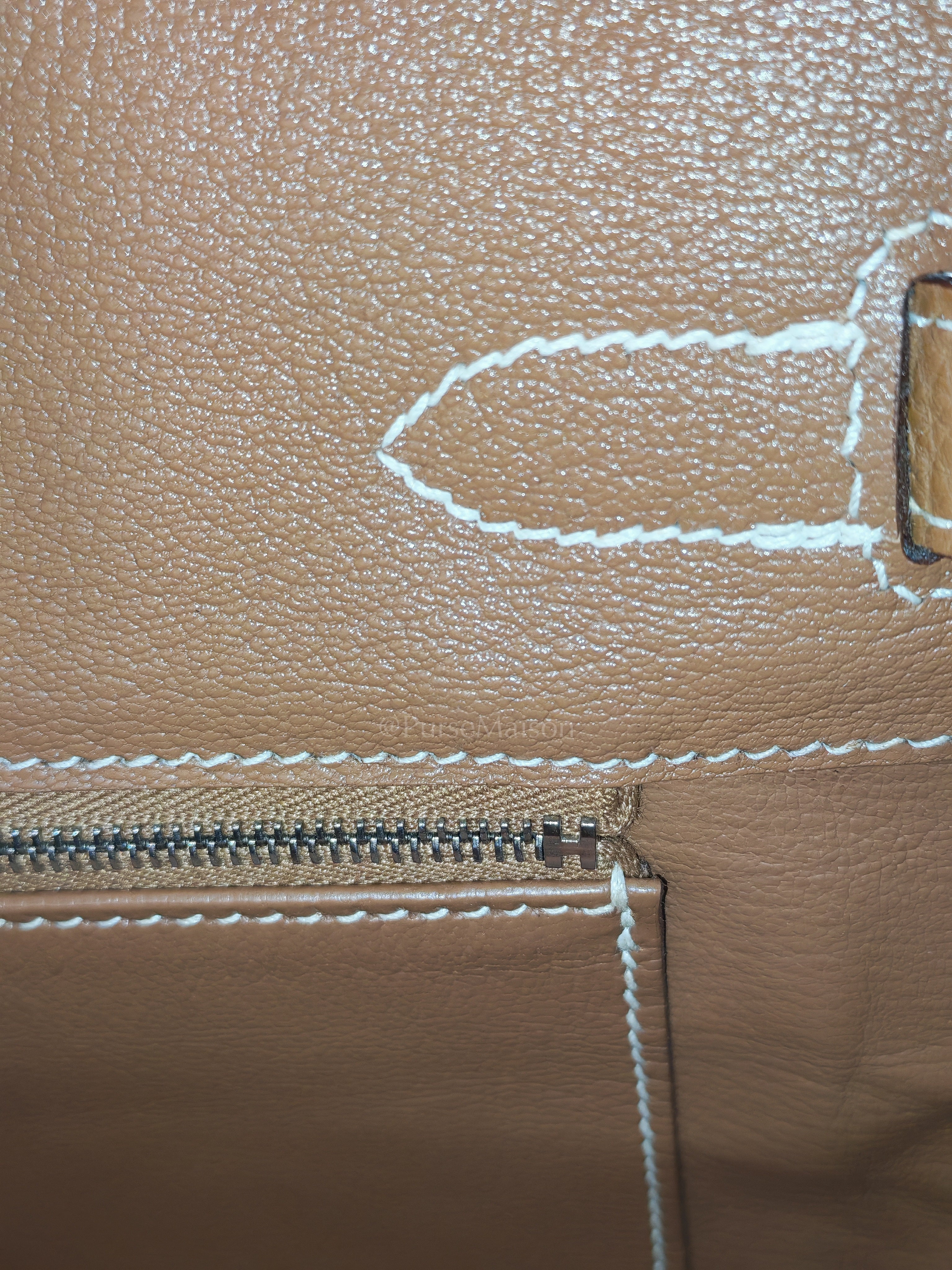 Birkin 30 Retourne in Gold Togo Leather and Palladium Hardware Stamp Square M (2009) | Purse Maison Luxury Bags Shop