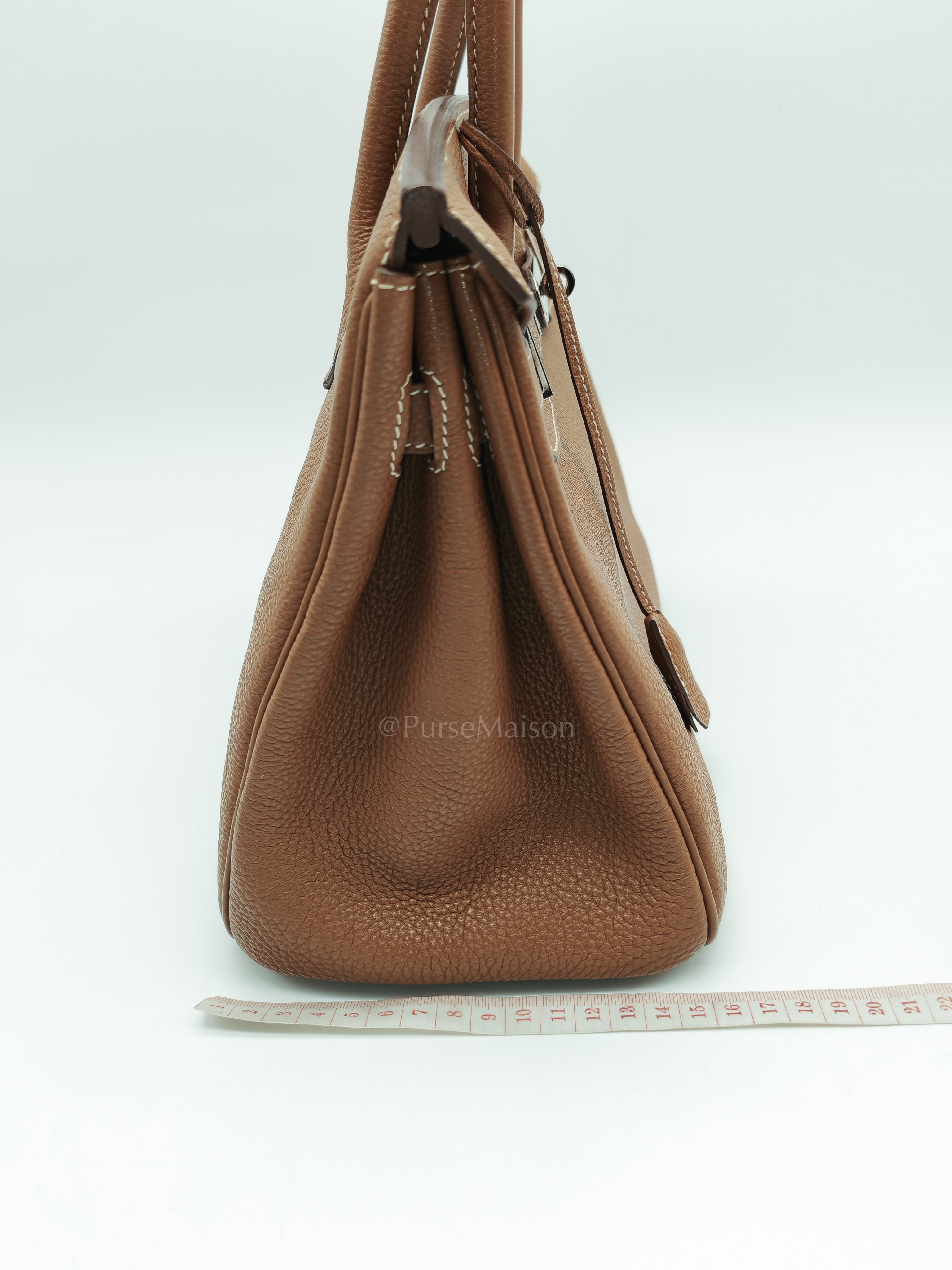 Birkin 30 Retourne in Gold Togo Leather and Palladium Hardware Stamp Square M (2009) | Purse Maison Luxury Bags Shop
