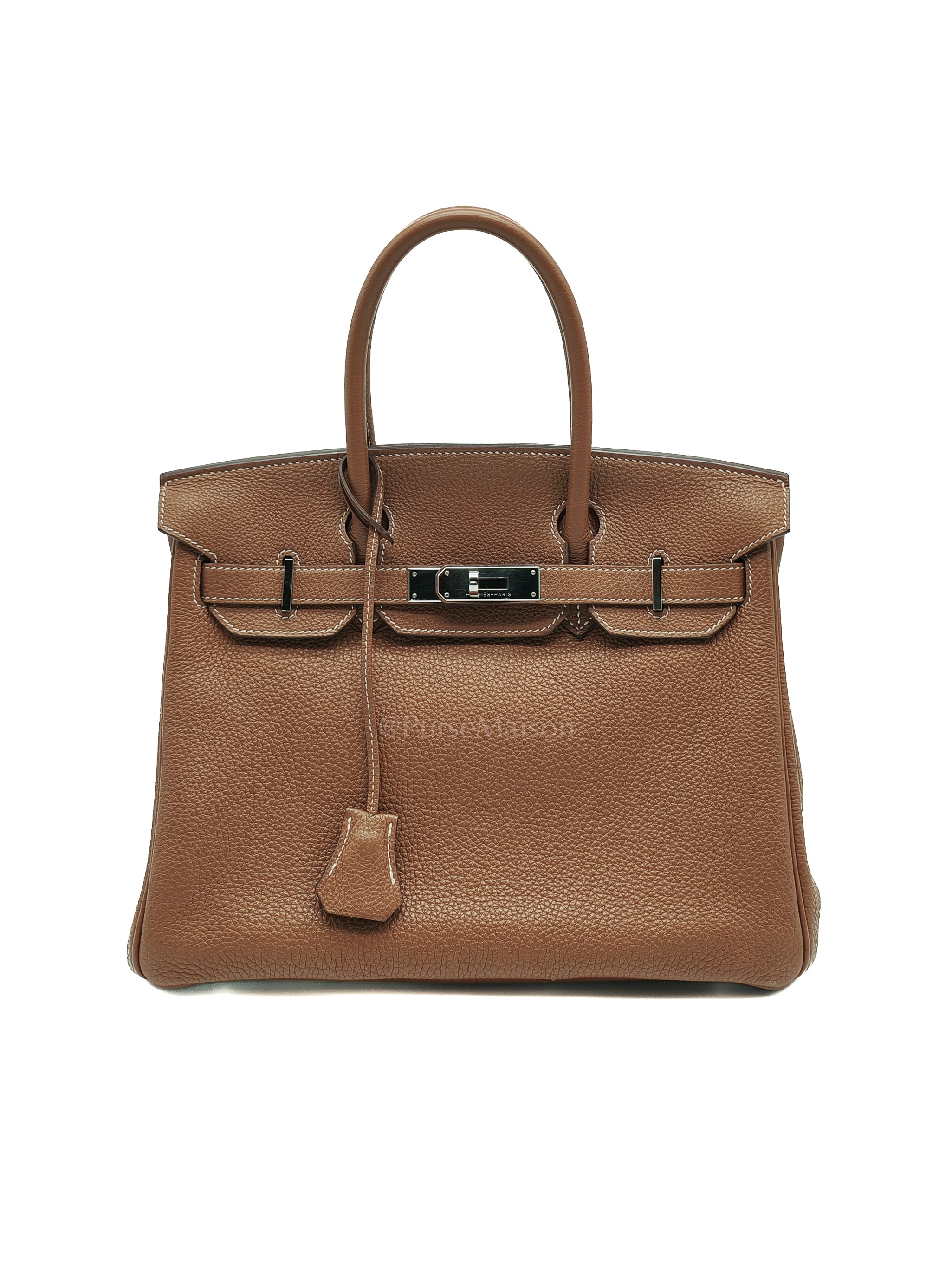Birkin 30 Retourne in Gold Togo Leather and Palladium Hardware Stamp Square M (2009) | Purse Maison Luxury Bags Shop