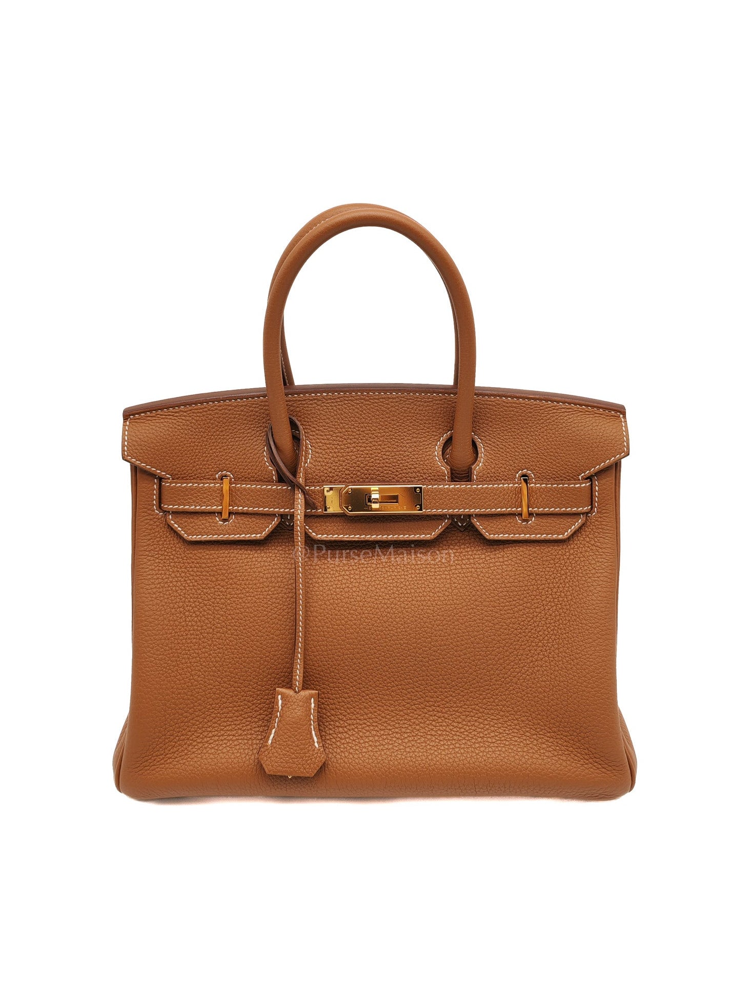 Birkin 30 Retourne in Gold Togo Leather & Gold Hardware Stamp A | Purse Maison Luxury Bags Shop