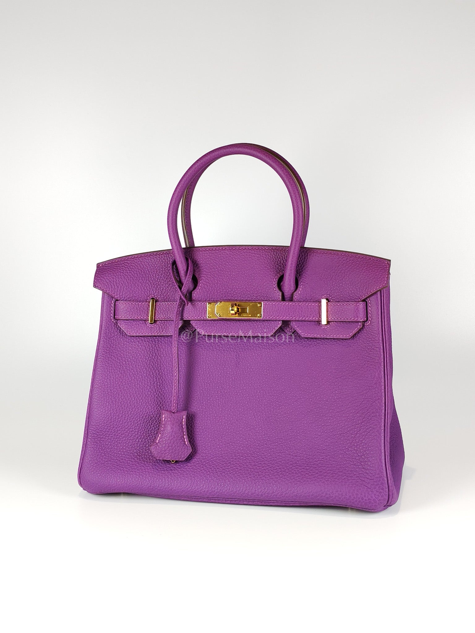 Birkin 30 Retourne in Purple Togo Loeather and Gold Hardware Stamp T (2015) | Purse Maison Luxury Bags Shop