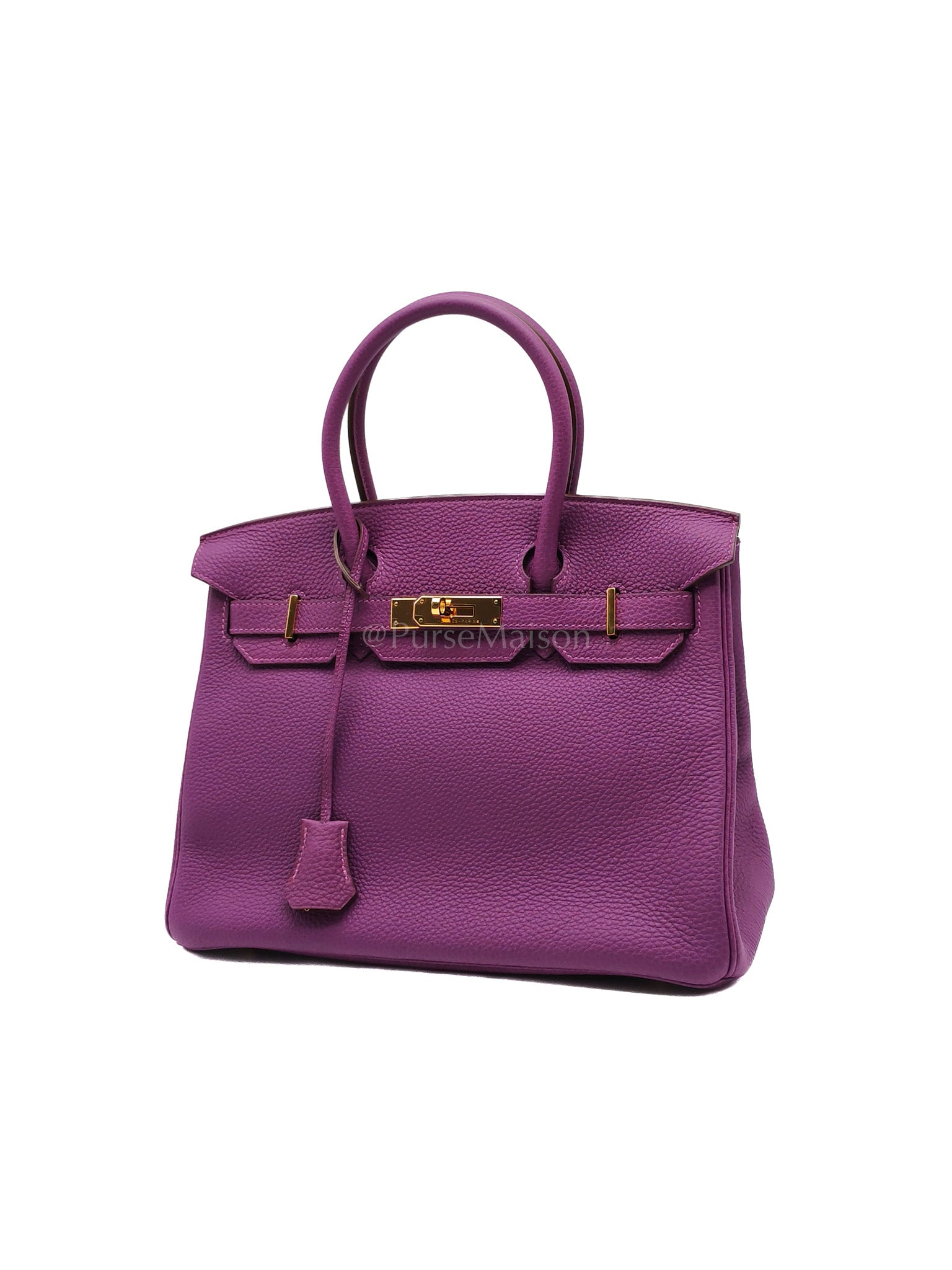 Birkin 30 Retourne in Purple Togo Loeather and Gold Hardware Stamp T (2015) | Purse Maison Luxury Bags Shop