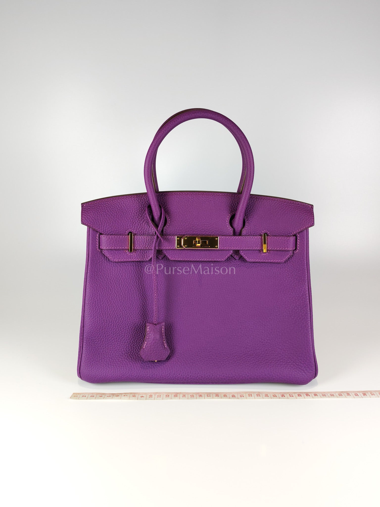 Birkin 30 Retourne in Purple Togo Loeather and Gold Hardware Stamp T (2015) | Purse Maison Luxury Bags Shop