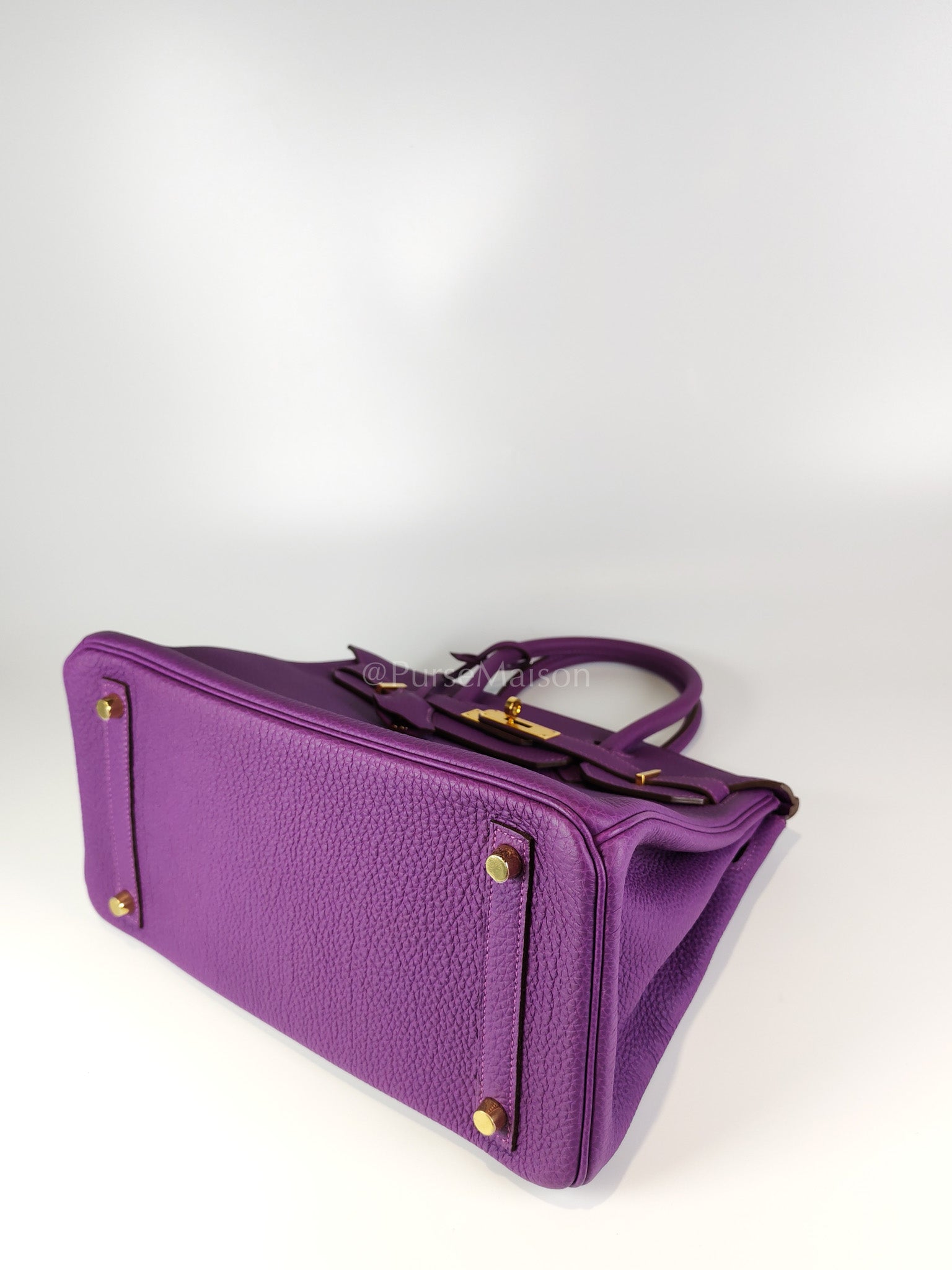 Birkin 30 Retourne in Purple Togo Loeather and Gold Hardware Stamp T (2015) | Purse Maison Luxury Bags Shop