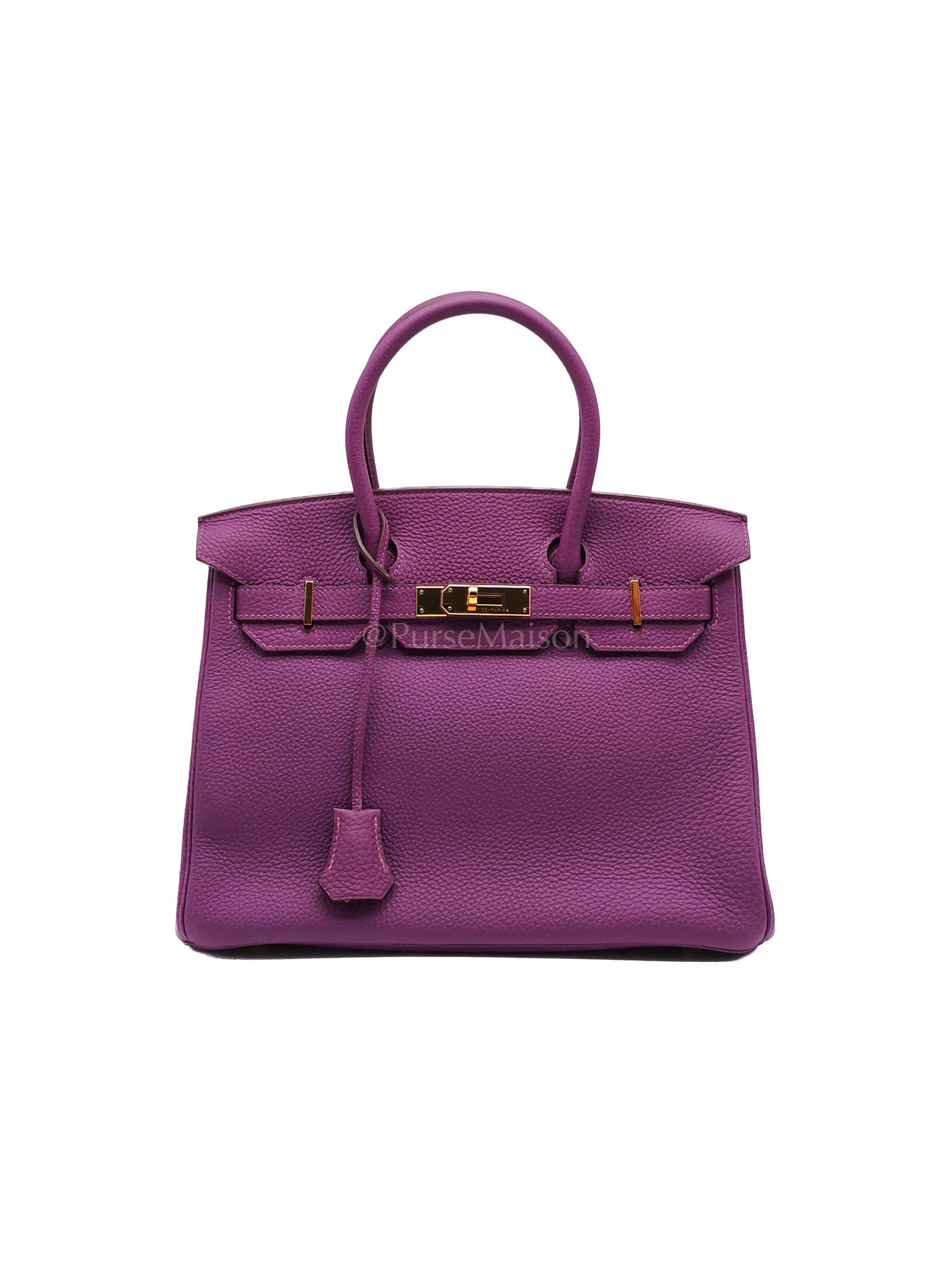Birkin 30 Retourne in Purple Togo Loeather and Gold Hardware Stamp T (2015) | Purse Maison Luxury Bags Shop