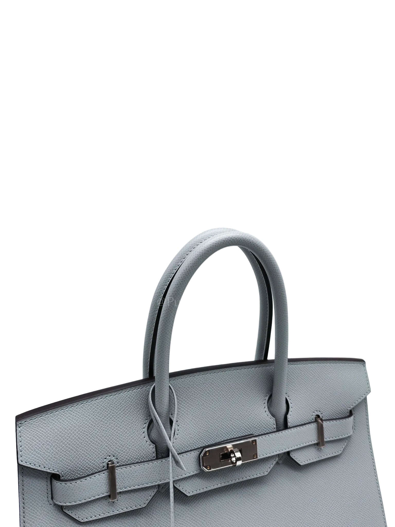 Birkin 30 Sellier in Blue Glacier Epsom Leather and Palladium Hardware Stamp W (2024) | Purse Maison Luxury Bags Shop