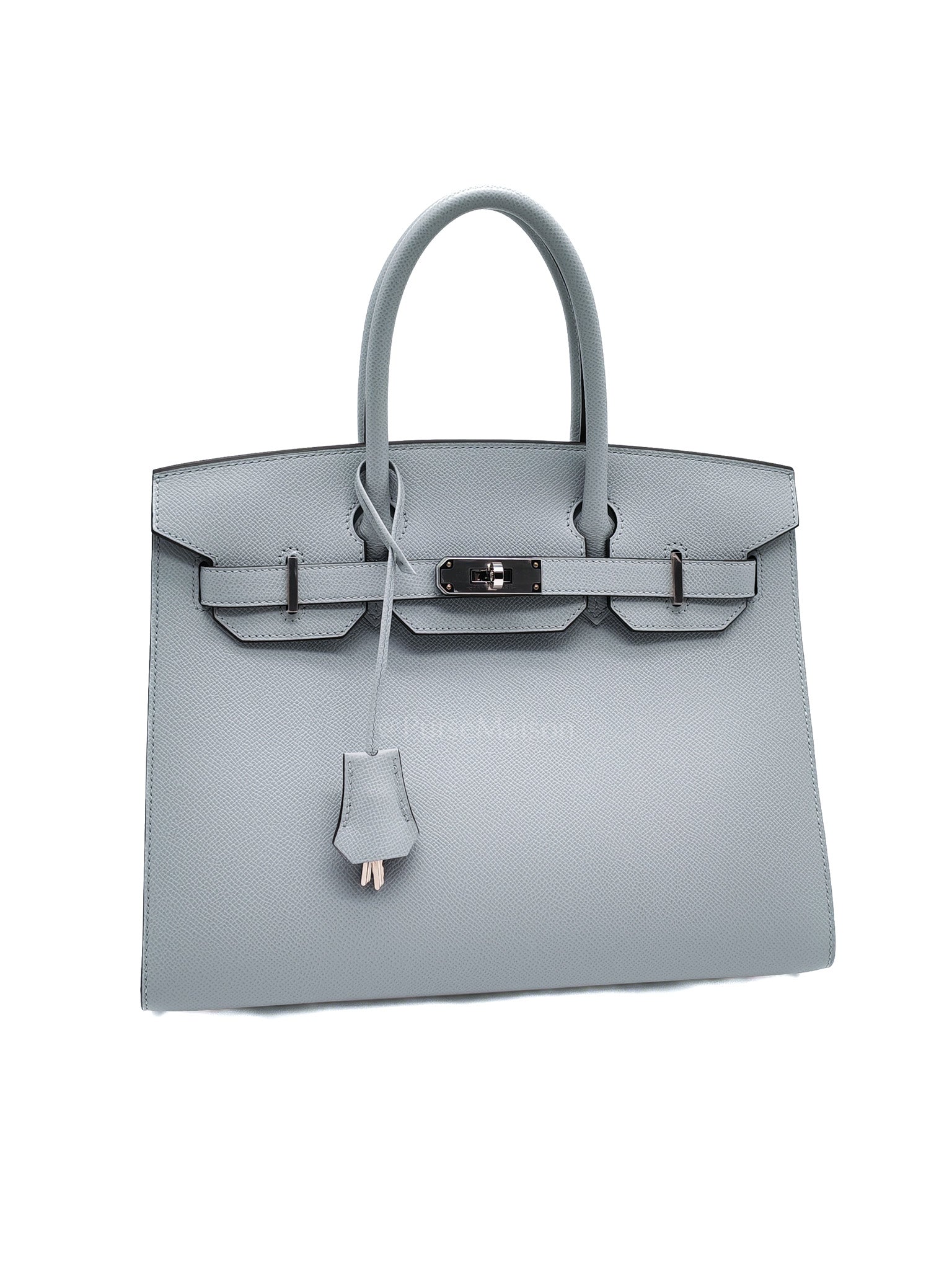 Birkin 30 Sellier in Blue Glacier Epsom Leather and Palladium Hardware Stamp W (2024) | Purse Maison Luxury Bags Shop
