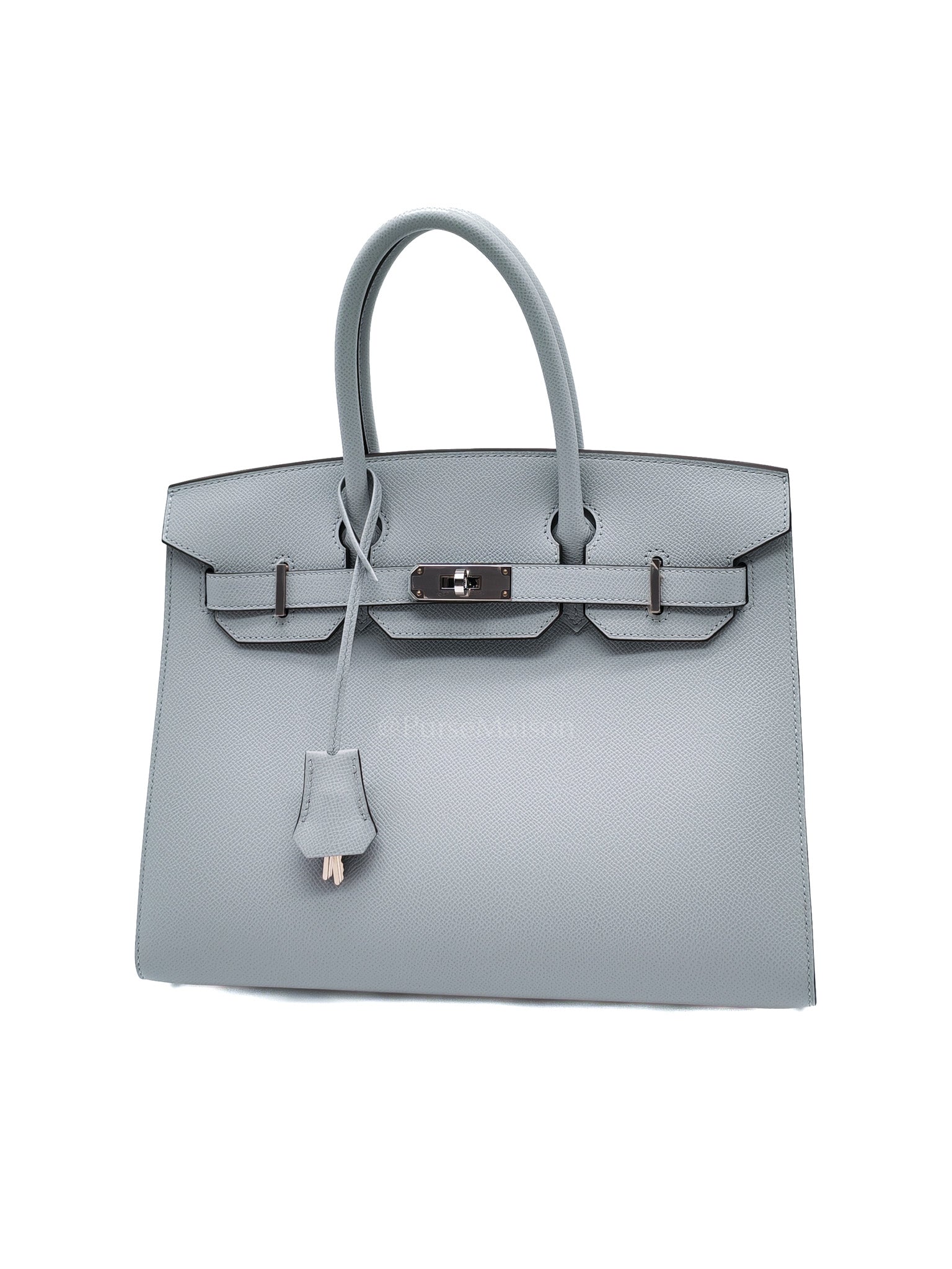 Birkin 30 Sellier in Blue Glacier Epsom Leather and Palladium Hardware Stamp W (2024) | Purse Maison Luxury Bags Shop