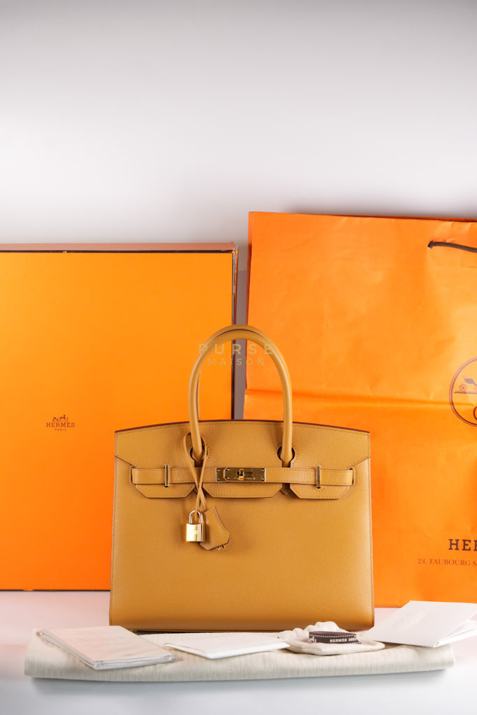 Birkin 30 Sellier Sesame in Epsom Leather and Gold Hardware Stamp Z (2021) | Purse Maison Luxury Bags Shop