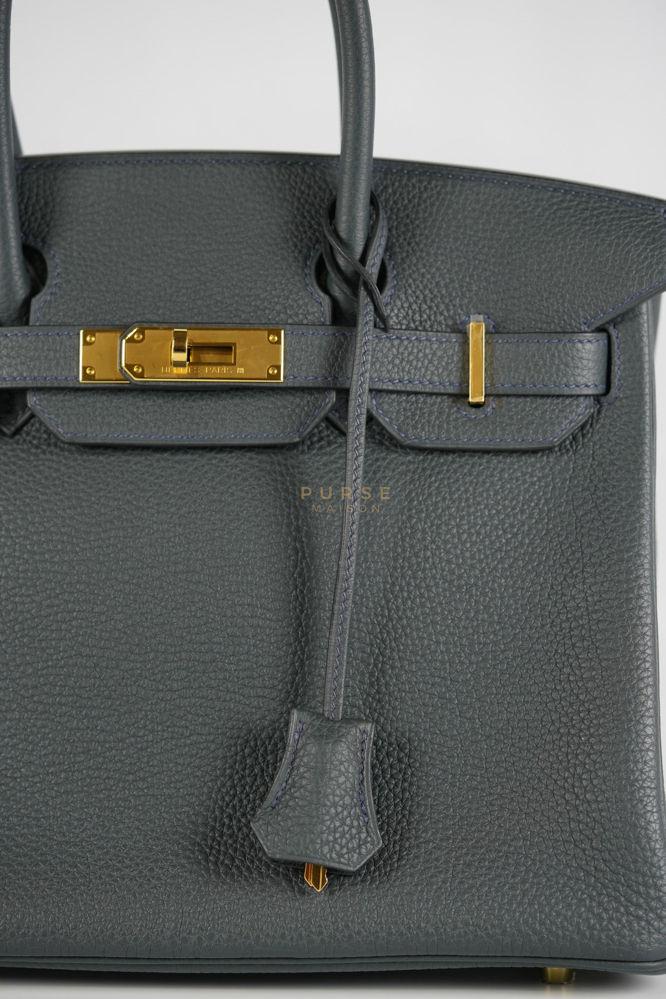 Birkin 30 Vert Rousseau in Togo Leather and Gold Hardware Stamp D (2019) | Purse Maison Luxury Bags Shop