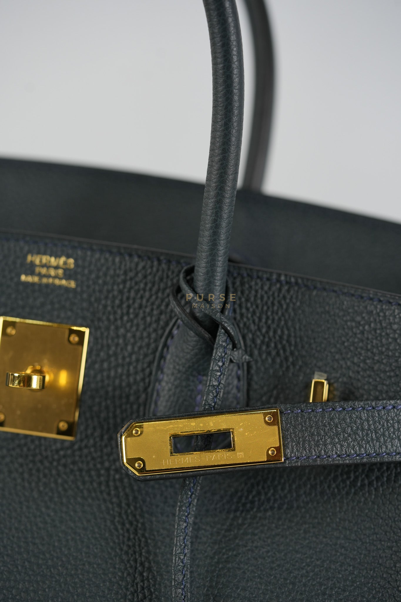 Birkin 30 Vert Rousseau in Togo Leather and Gold Hardware Stamp D (2019) | Purse Maison Luxury Bags Shop