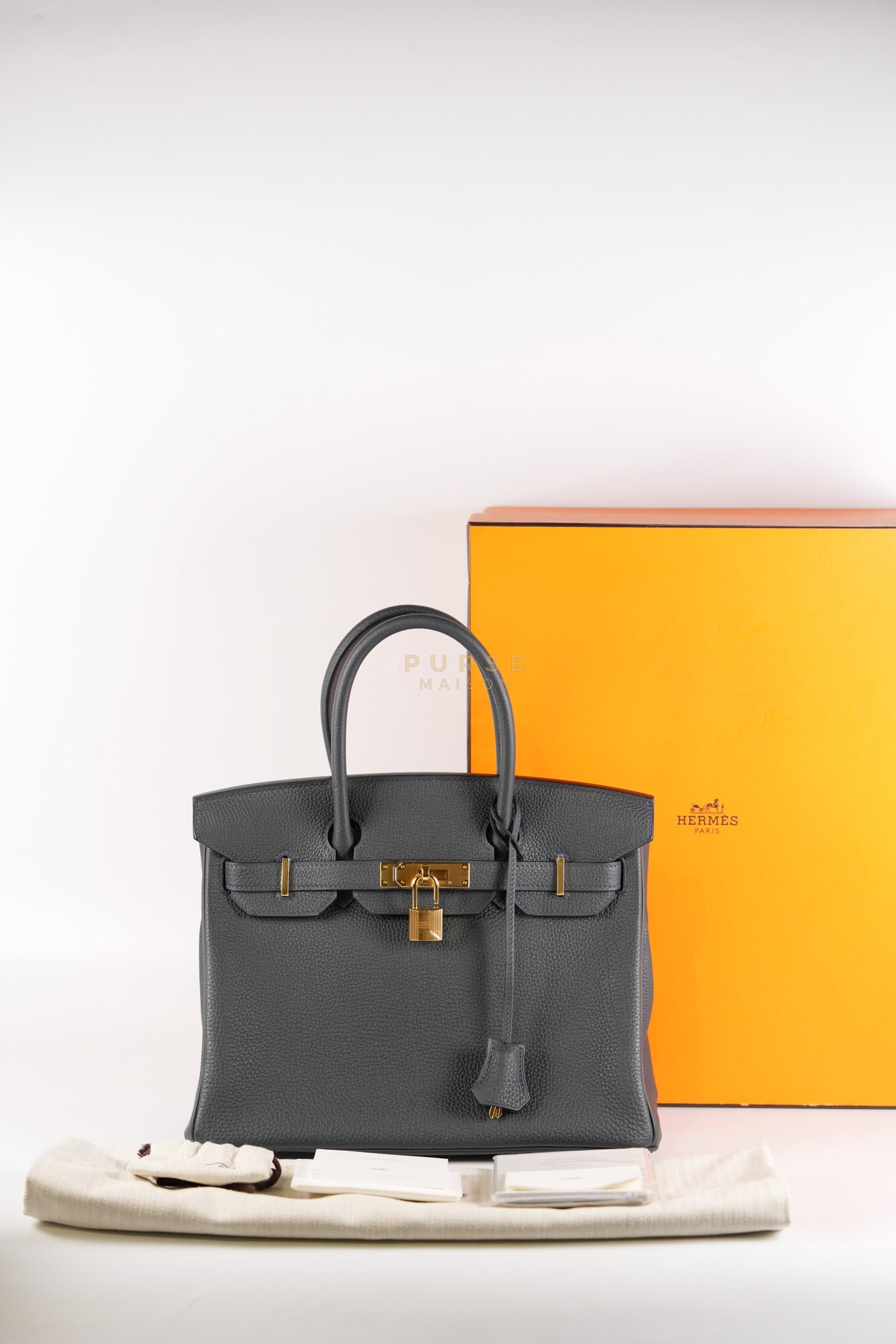 Birkin 30 Vert Rousseau in Togo Leather and Gold Hardware Stamp D (2019) | Purse Maison Luxury Bags Shop