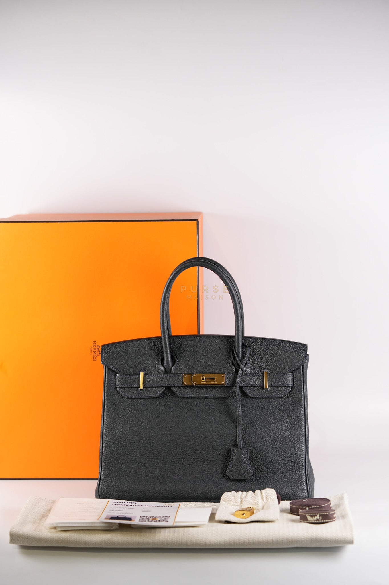 Birkin 30 Vert Rousseau in Togo Leather and Gold Hardware Stamp D (2019) | Purse Maison Luxury Bags Shop