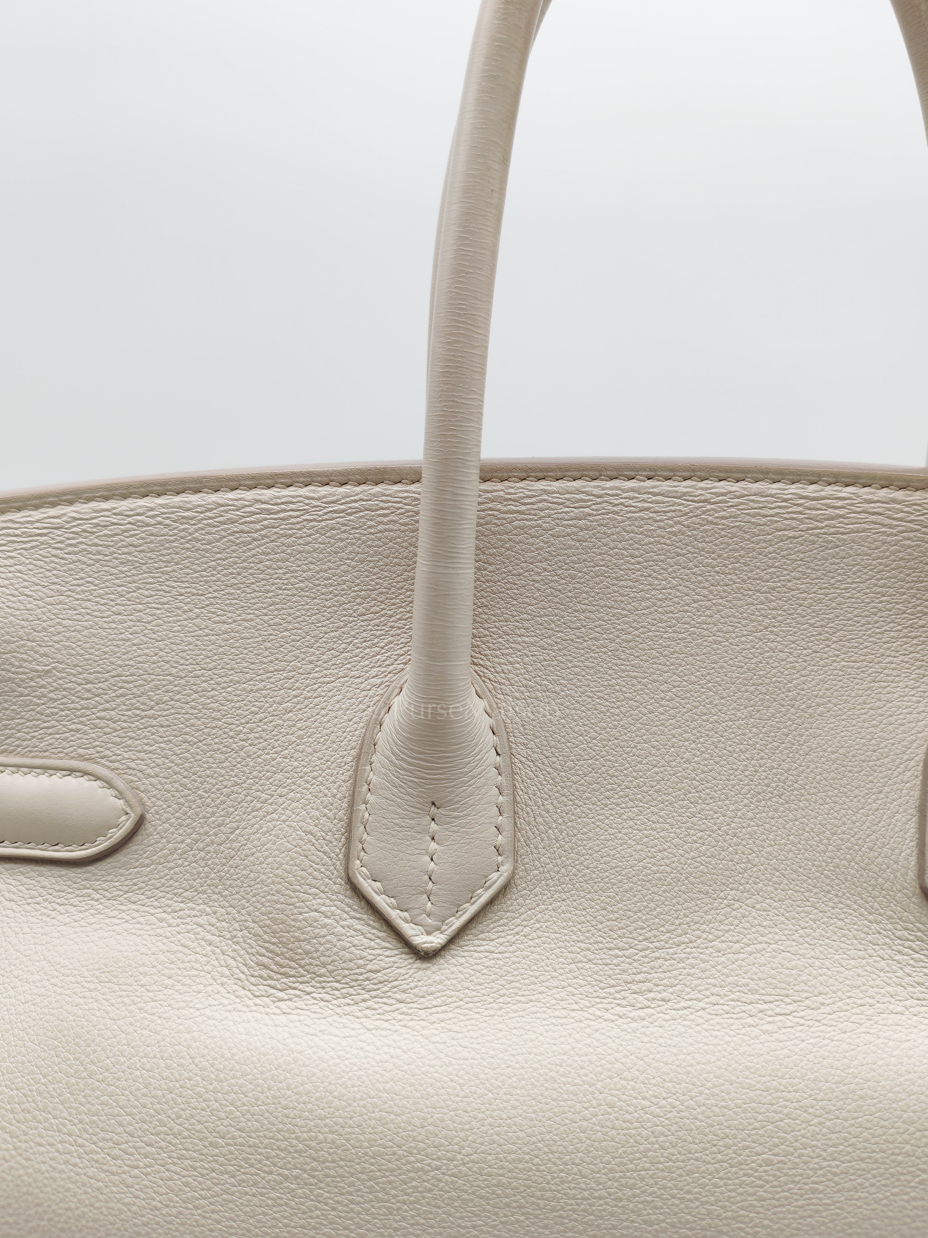 Birkin 35 in Nata Evercolor Leather and Palladium Hardware Stamp Square 0 (2011) | Purse Maison Luxury Bags Shop
