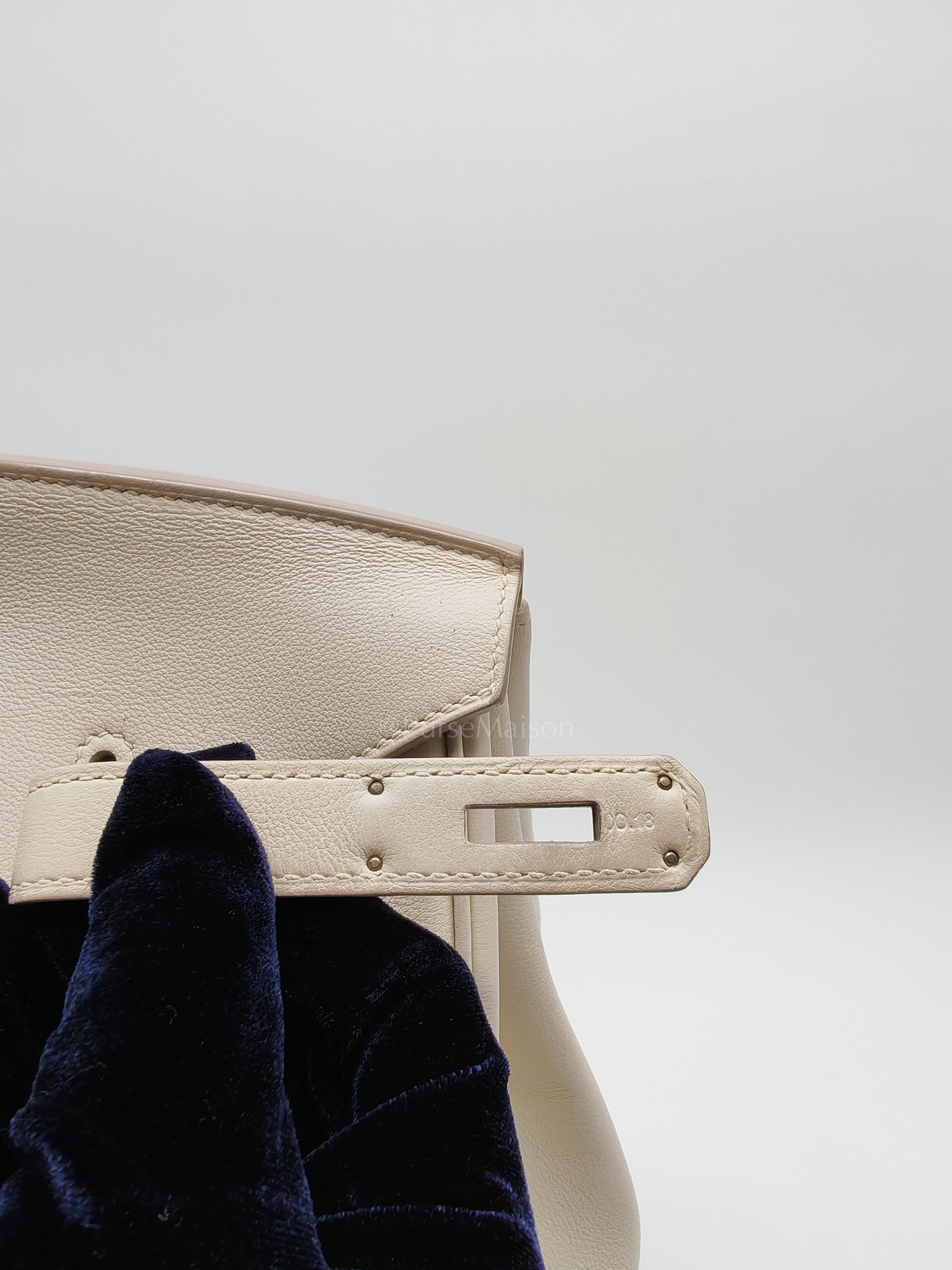 Birkin 35 in Nata Evercolor Leather and Palladium Hardware Stamp Square 0 (2011) | Purse Maison Luxury Bags Shop