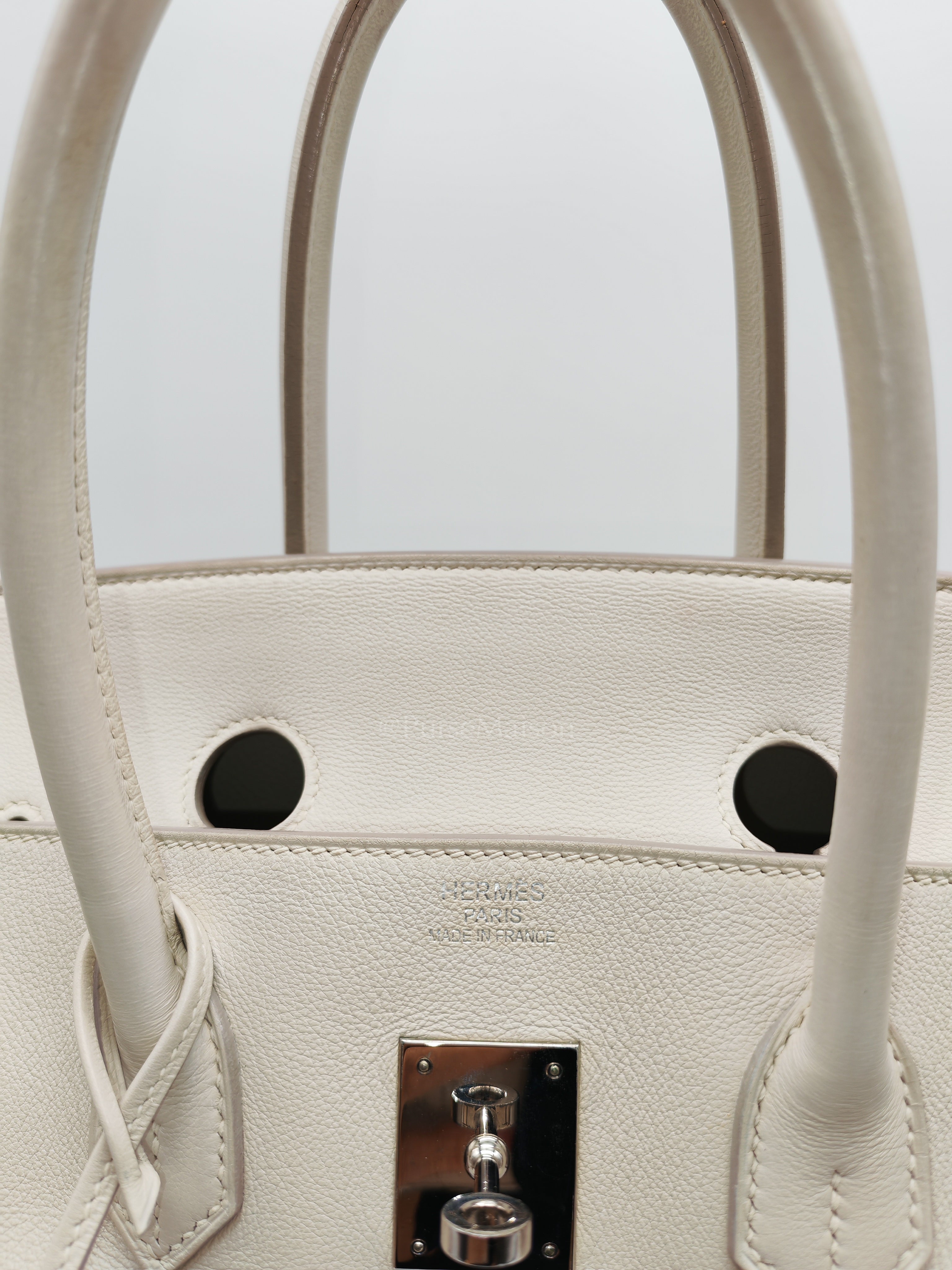 Birkin 35 in Nata Evercolor Leather and Palladium Hardware Stamp Square 0 (2011) | Purse Maison Luxury Bags Shop