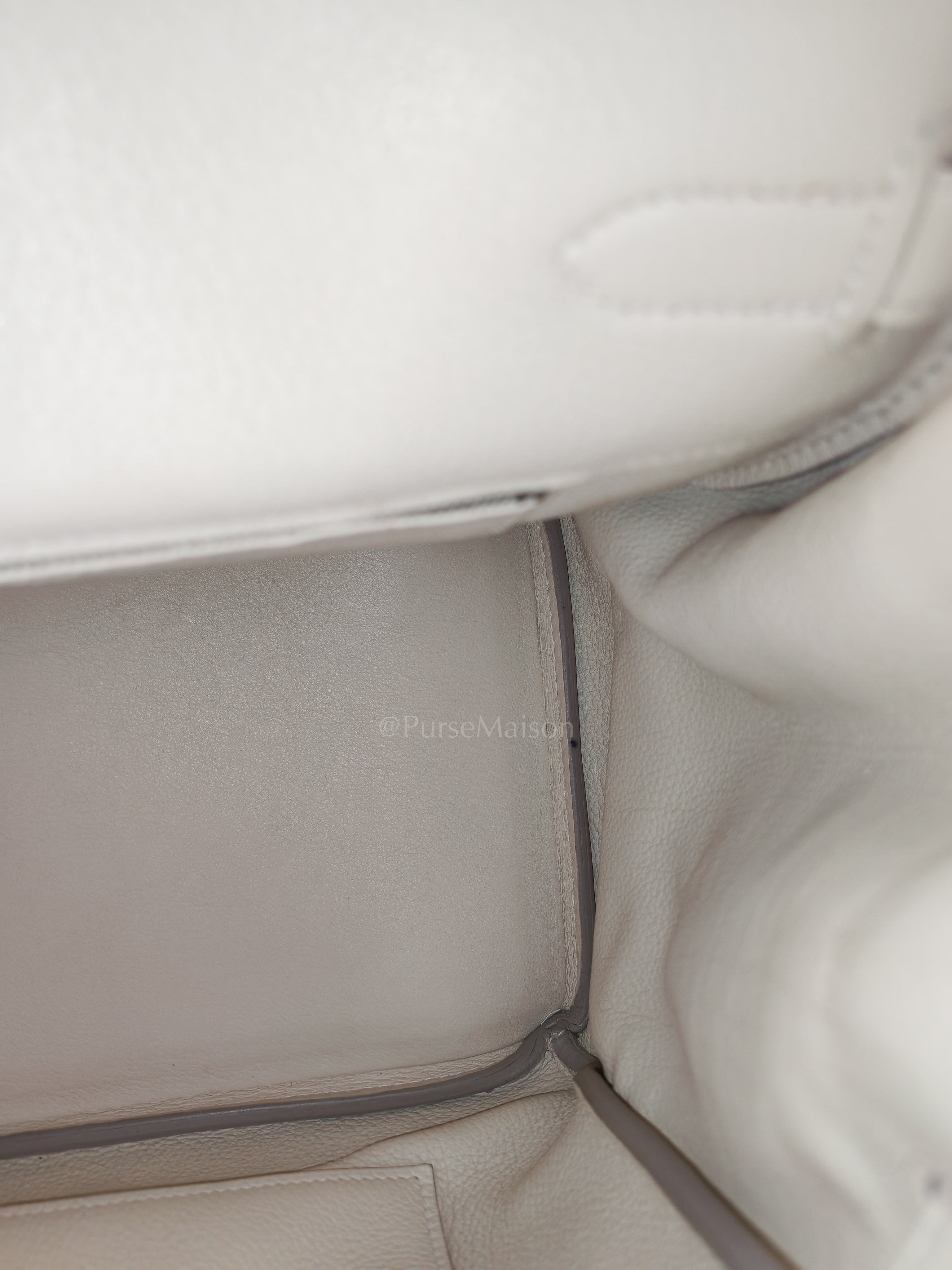 Birkin 35 in Nata Evercolor Leather and Palladium Hardware Stamp Square 0 (2011) | Purse Maison Luxury Bags Shop