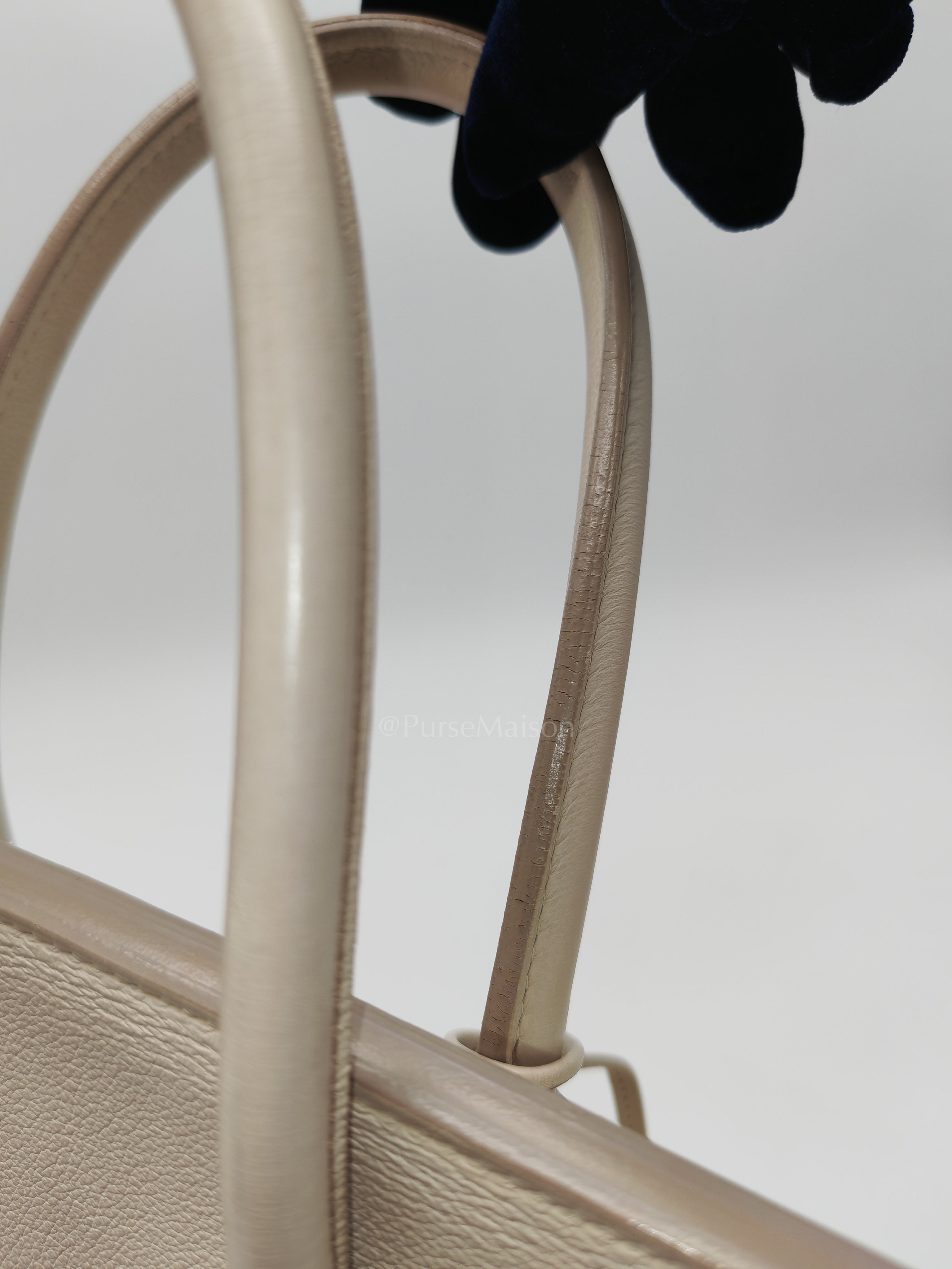 Birkin 35 in Nata Evercolor Leather and Palladium Hardware Stamp Square 0 (2011) | Purse Maison Luxury Bags Shop