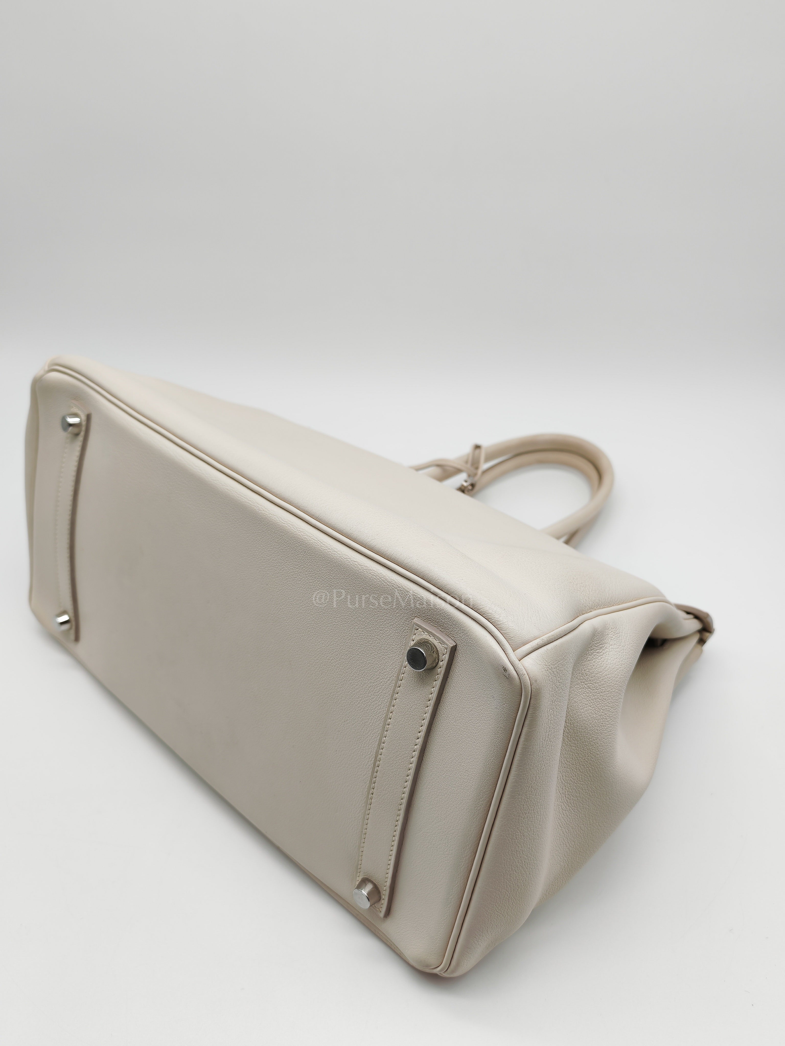 Birkin 35 in Nata Evercolor Leather and Palladium Hardware Stamp Square 0 (2011) | Purse Maison Luxury Bags Shop