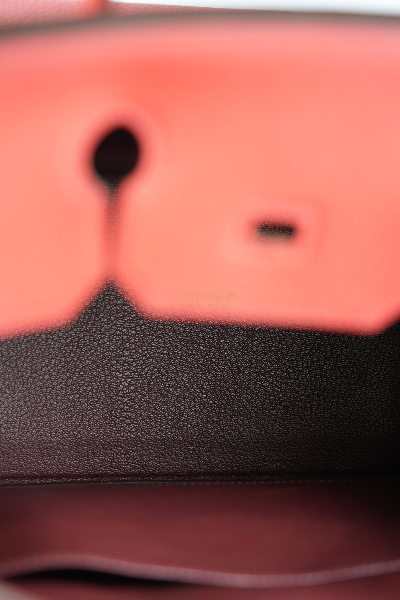 Birkin 35 Retourne Red in Togo Leather Dark Red Chevre interior and Gold Hardware Stamp P Square (2012) | Purse Maison Luxury Bags Shop