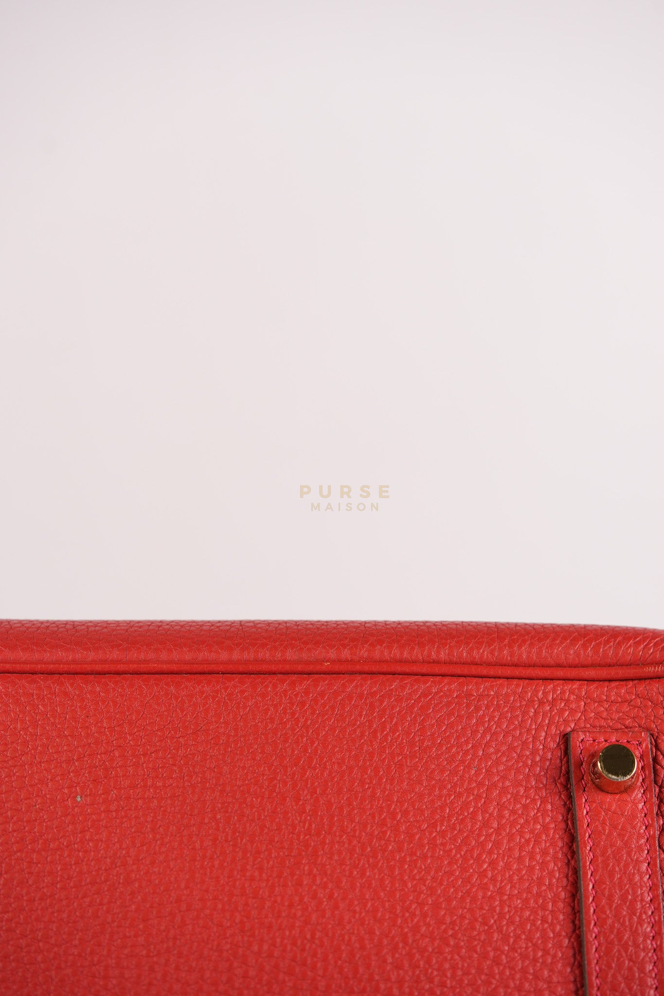 Birkin 35 Retourne Red in Togo Leather Dark Red Chevre interior and Gold Hardware Stamp P Square (2012) | Purse Maison Luxury Bags Shop